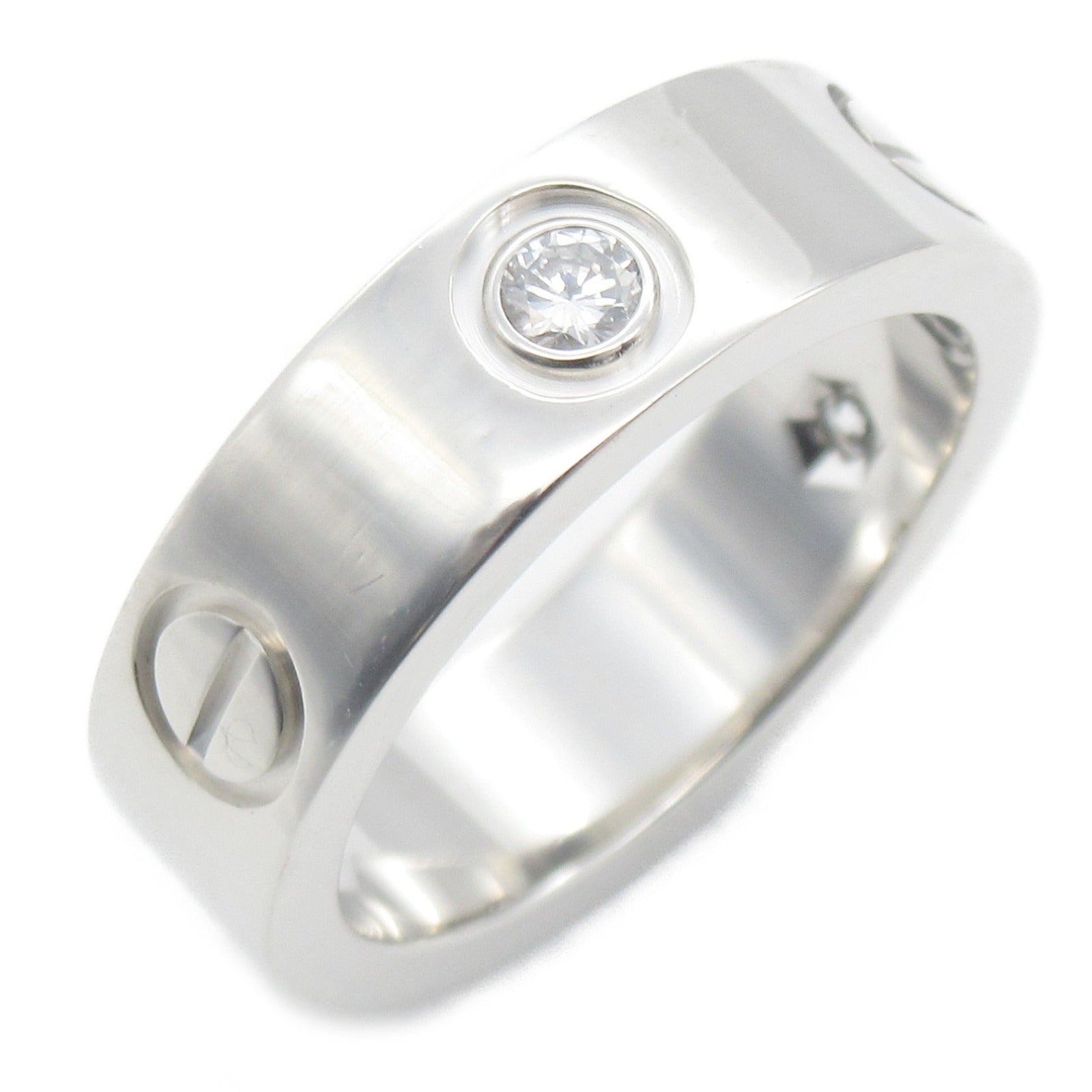 CARTIER (PRICE DOWN) Love Ring 3P Diamond B4032500 18K White Gold Cartier#50 JP#10 US#5.25
