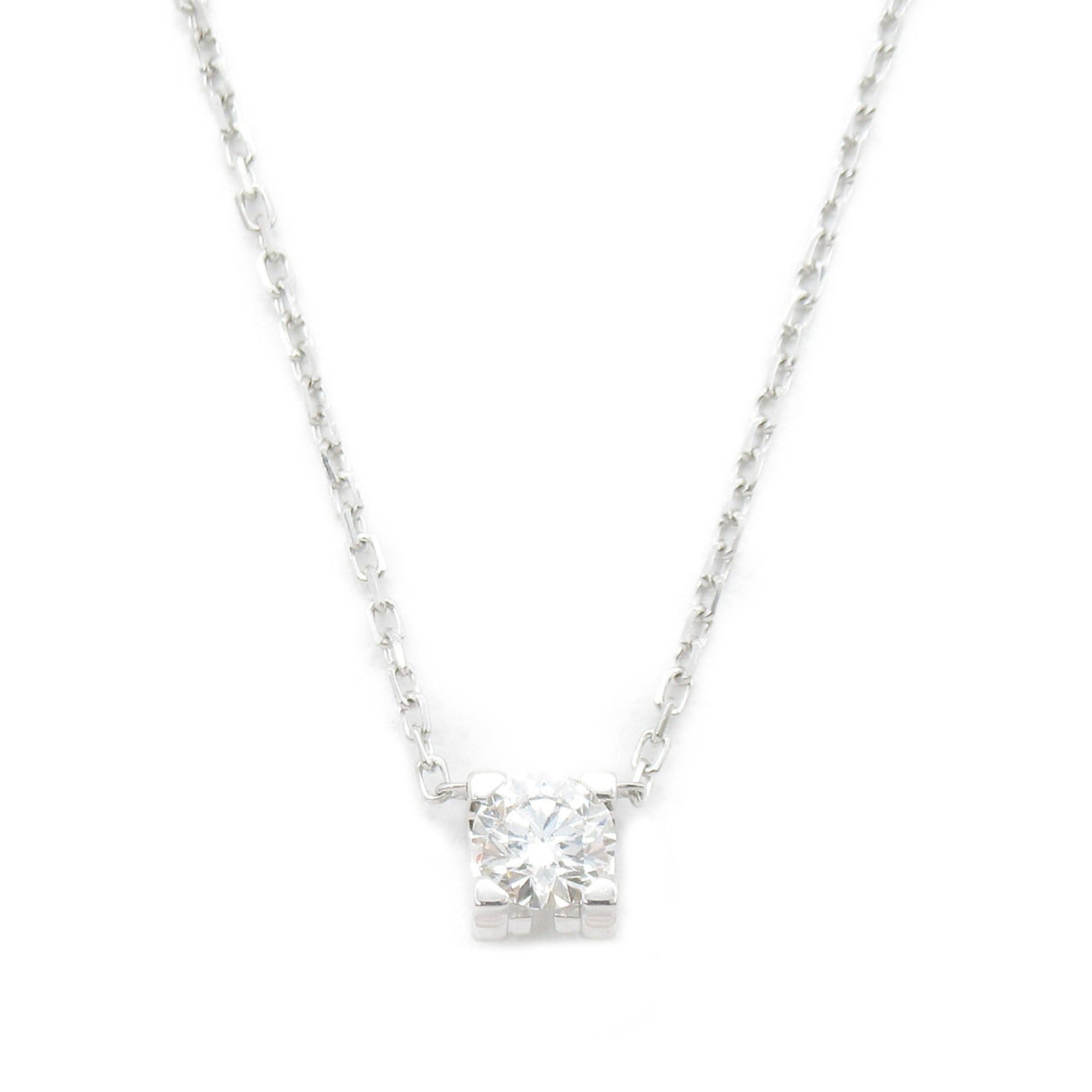 CARTIER 18K白金C De Diamond Necklace鑽石項鍊