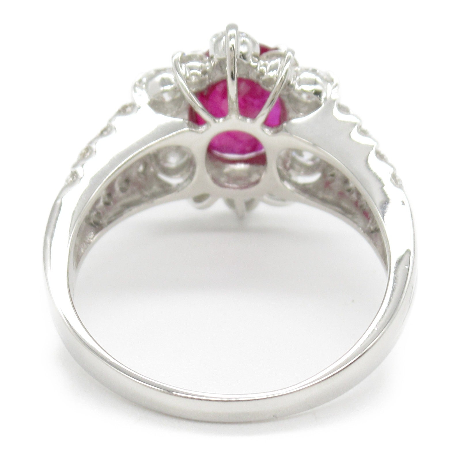 JEWELRY PT900鉑金Ruby Diamond紅寶石/鑽石戒指US#5.75