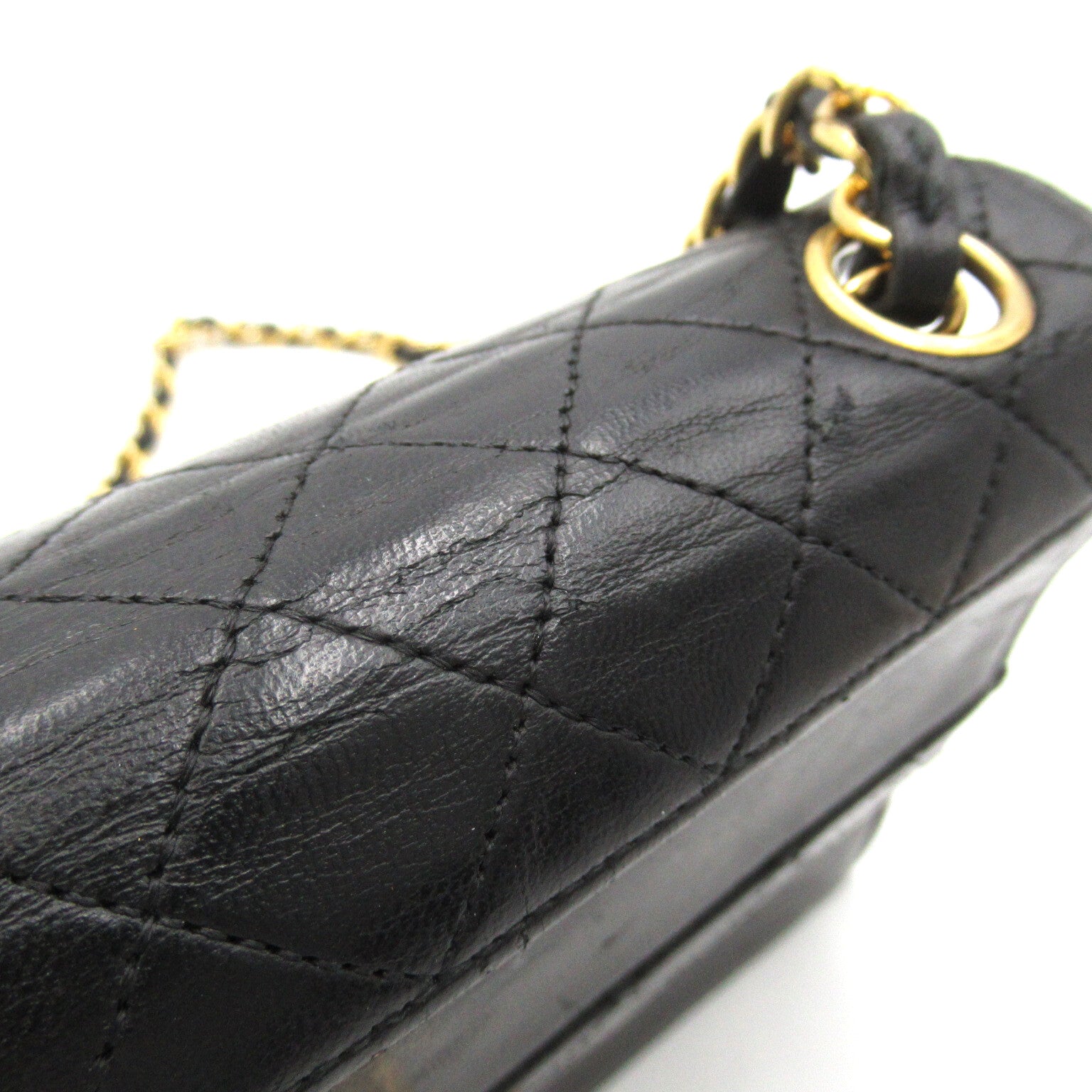 CHANEL【激減優惠】 羊皮皮革Chain Shoulder金扣肩背袋