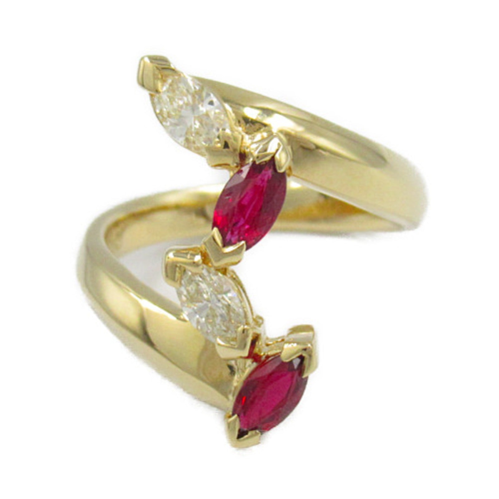 JEWELRY 18K黃金Ruby Diamond Ring紅寶石/鑽石戒指US#6.25