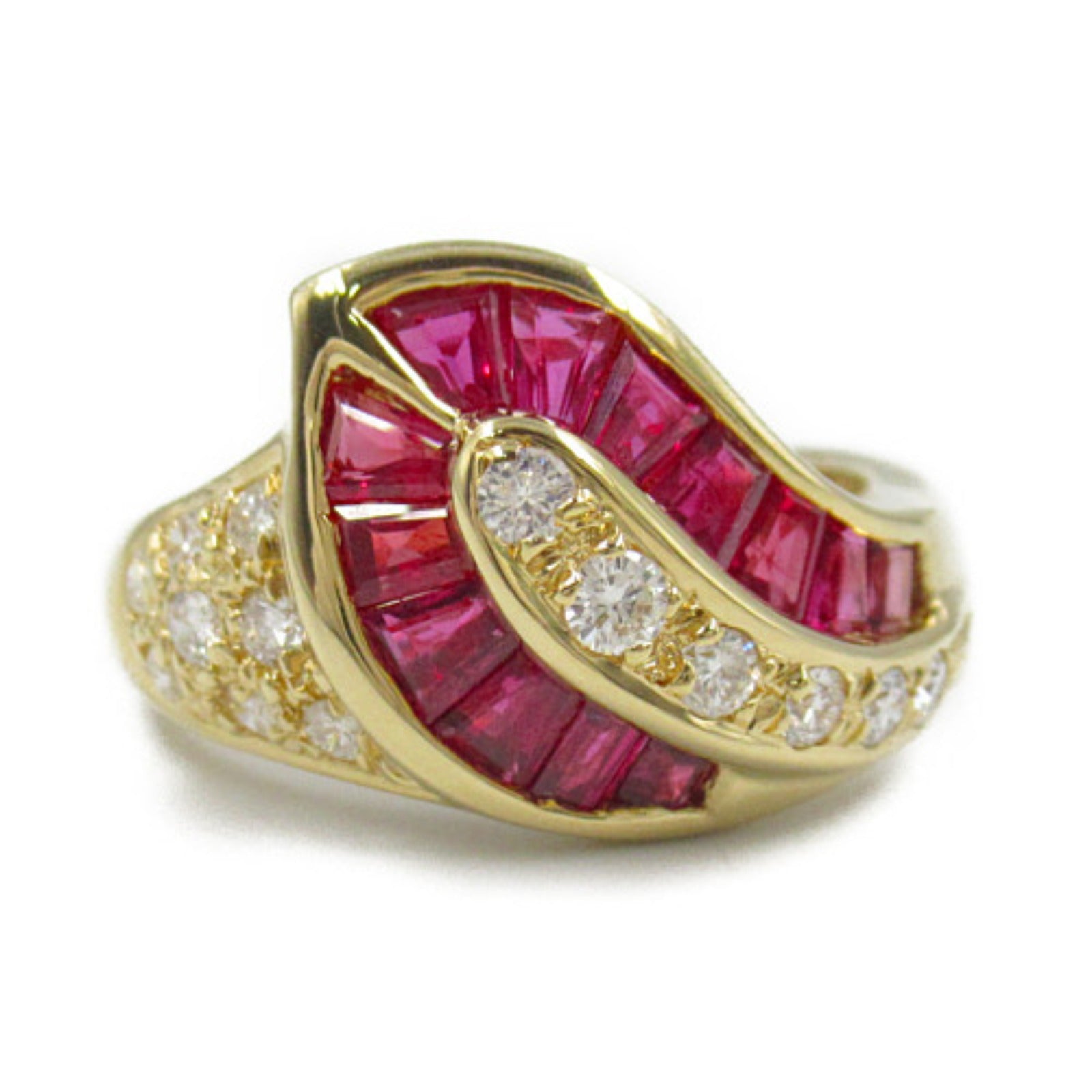 JEWELRY 18K黃金Ruby Diamond Ring紅寶石/鑽石戒指US#6