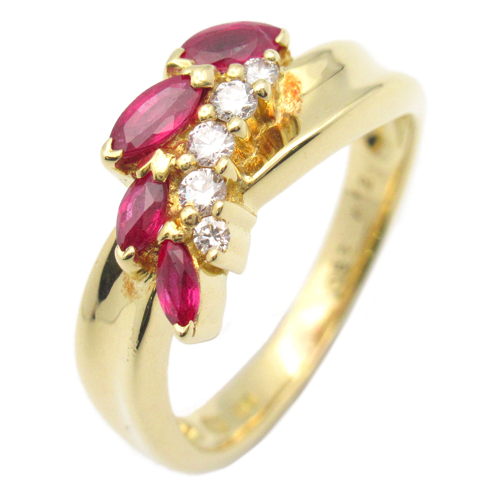 JEWELRY 18K黃金Ruby Diamond Ring紅寶石/鑽石戒指US#6.5