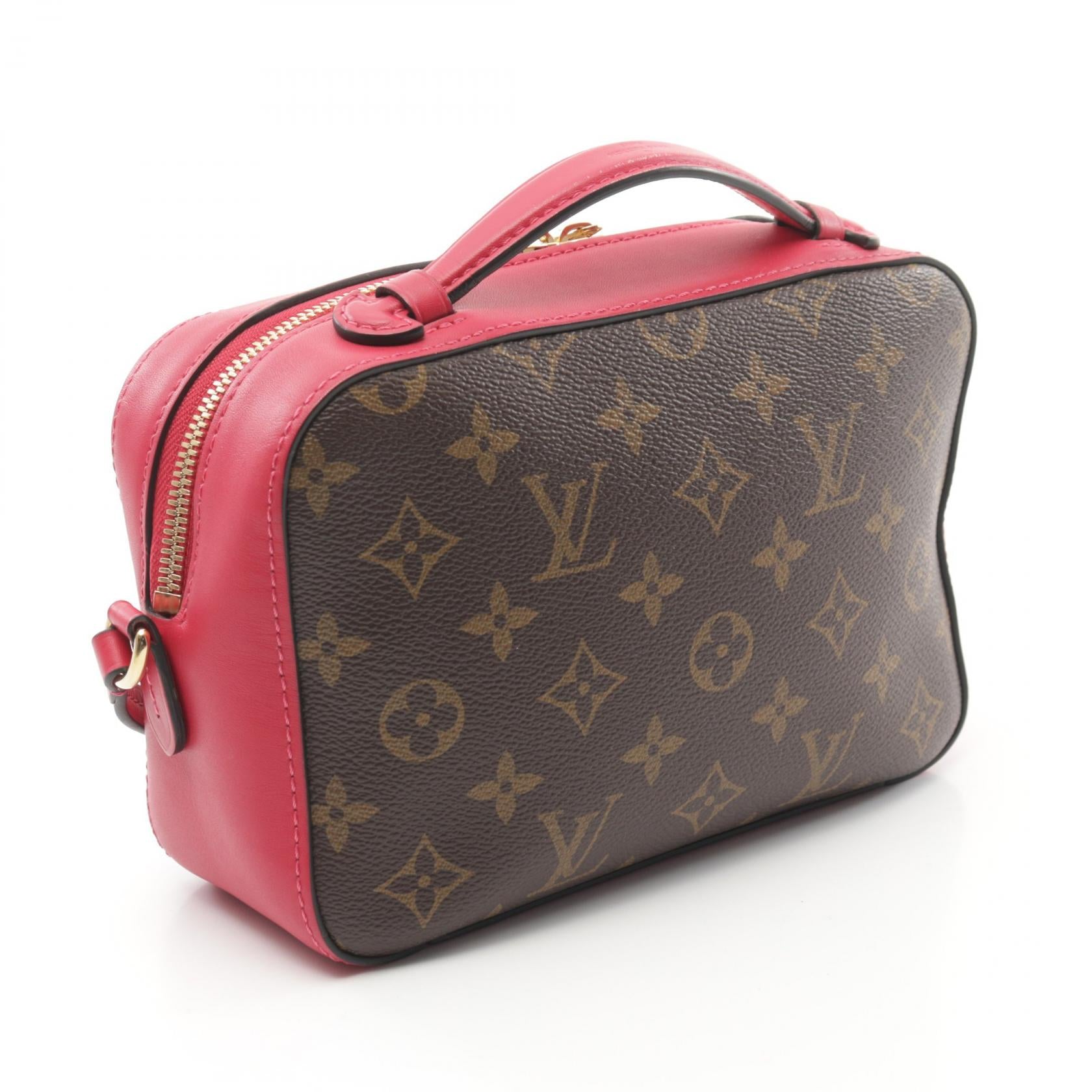 LOUIS VUITTON Saintonge Shoulder Bag M43557 Monogram Brown Pink