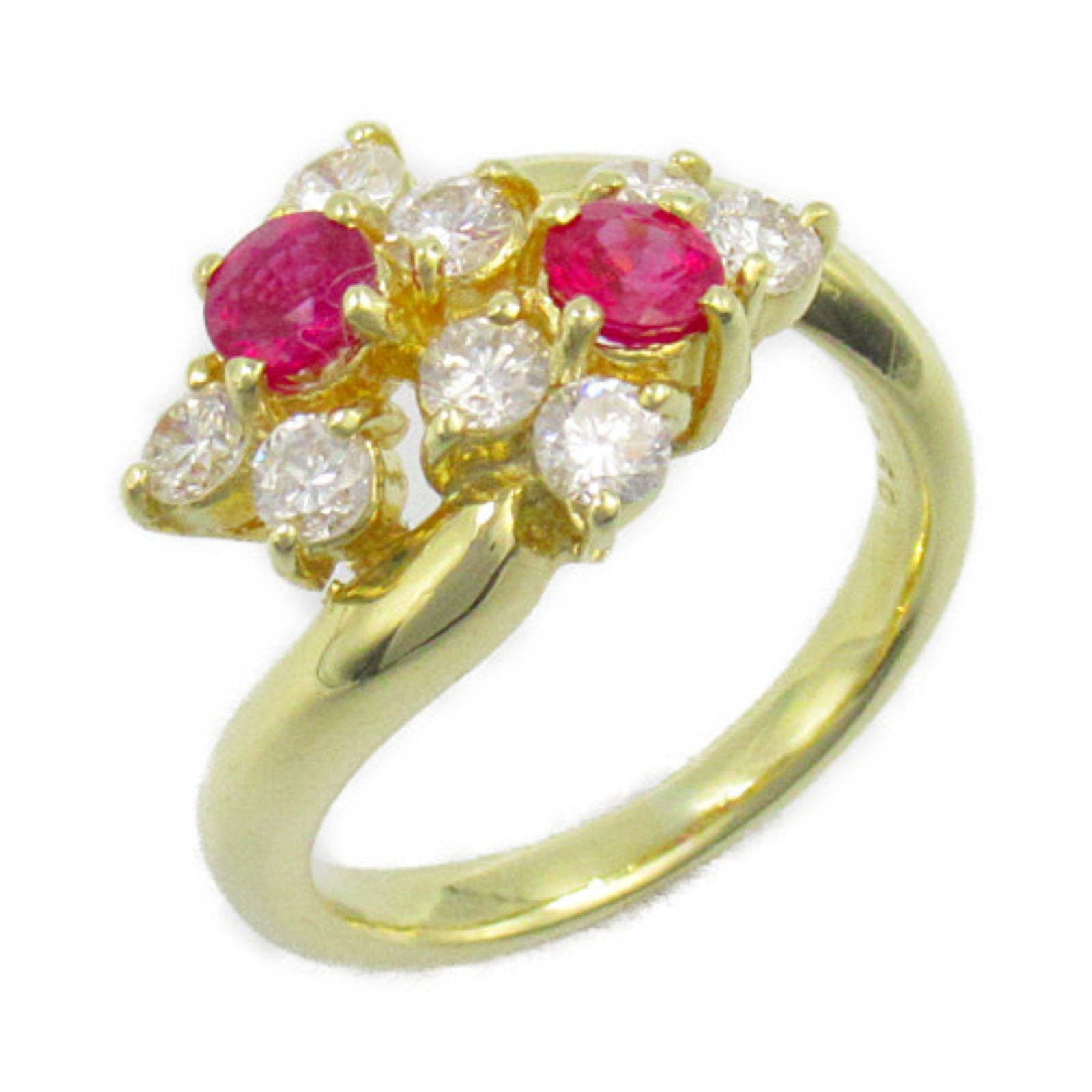 JEWELRY 【激減優惠】18K黃金Ruby Diamond Ring紅寶石/鑽石戒指US#3.75