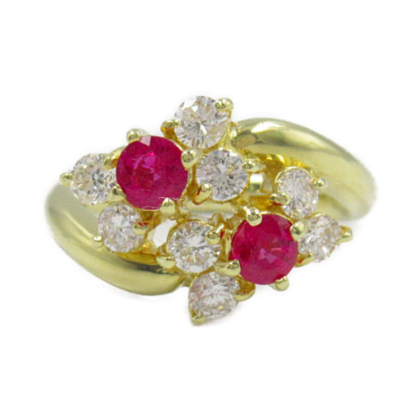 JEWELRY 【激減優惠】18K黃金Ruby Diamond Ring紅寶石/鑽石戒指US#3.75