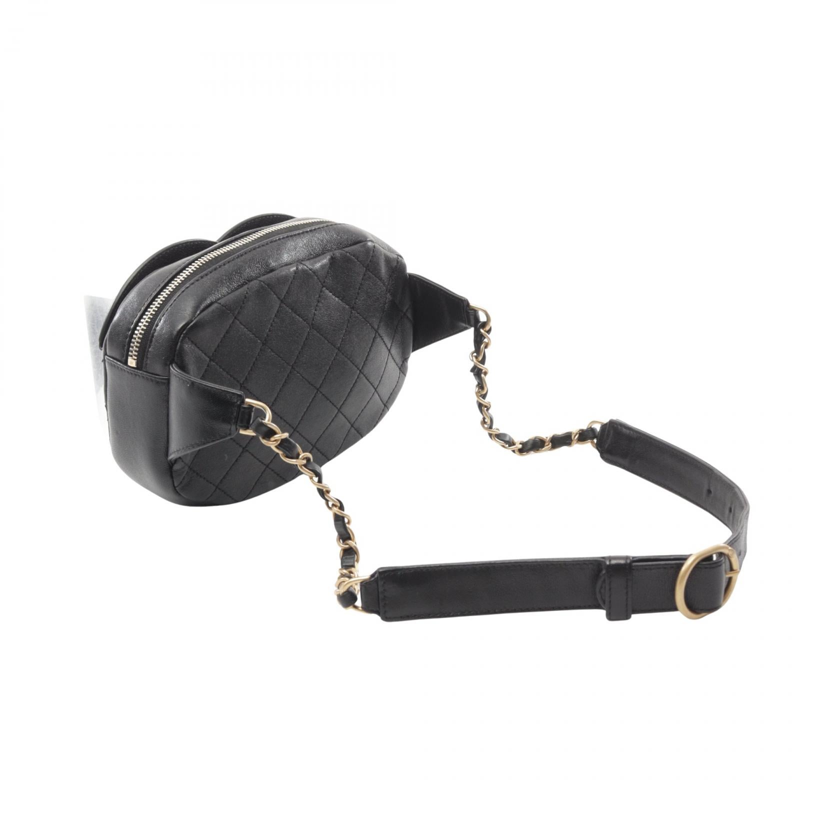 CHANEL 【激減優惠】皮革COCO Mark Small Camera Belt Bag金扣腰包