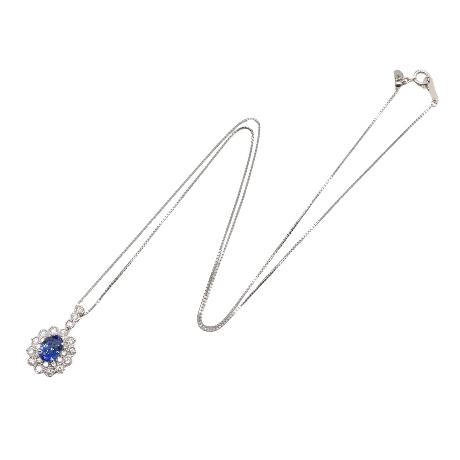 JEWELRY PT950/PT850鉑金Sapphire Diamond Necklace藍寶石/鑽石項鍊