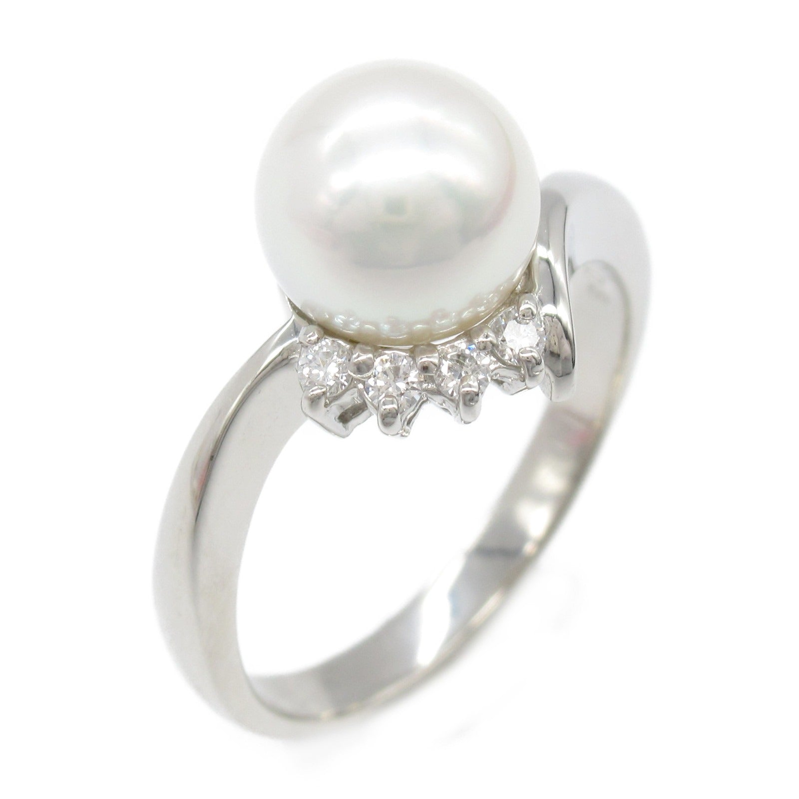 JEWELRY PT900鉑金Akoya Pearl Diamond RingUS#5.75