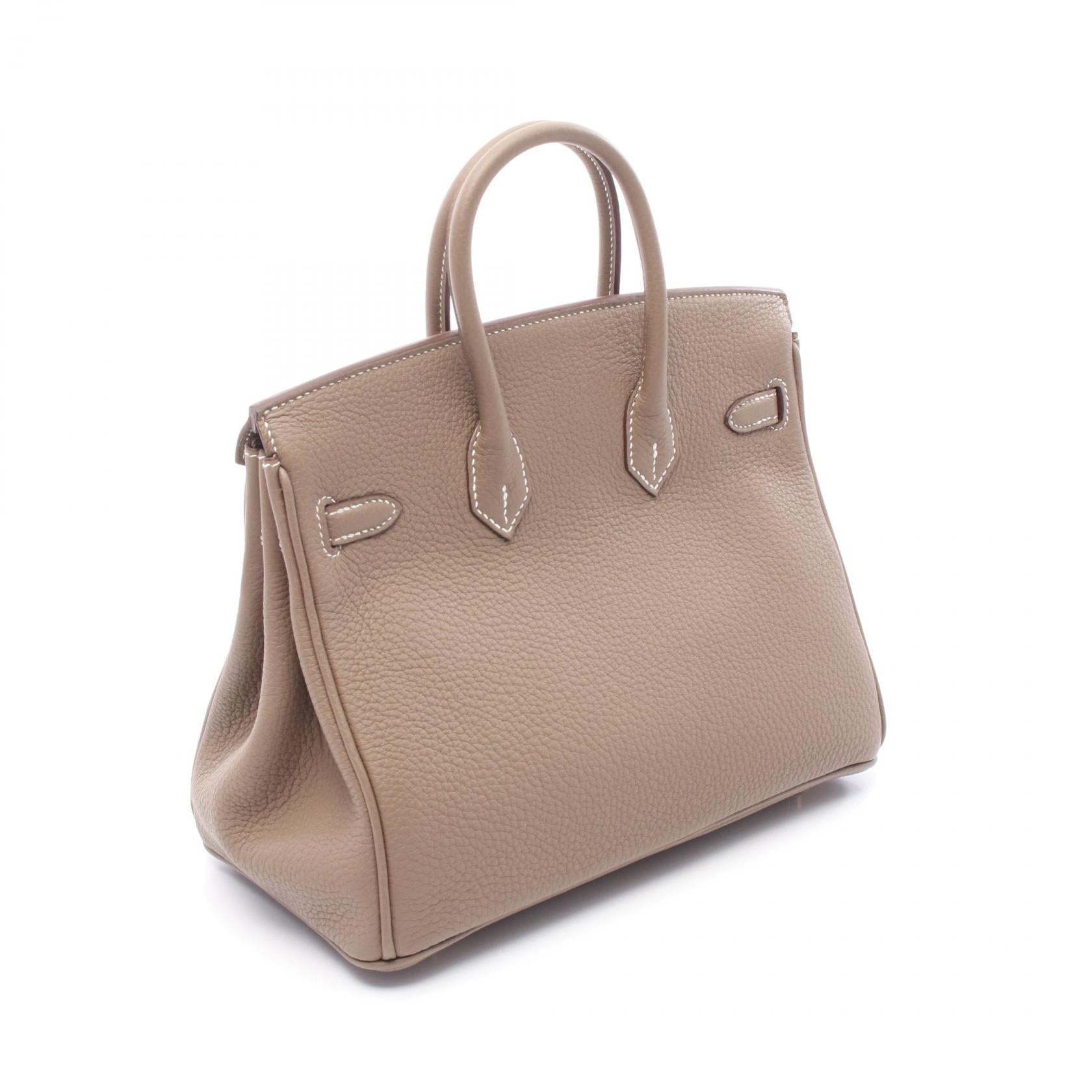 HERMES Togo皮革Birkin 25金扣手挽袋Etoupe