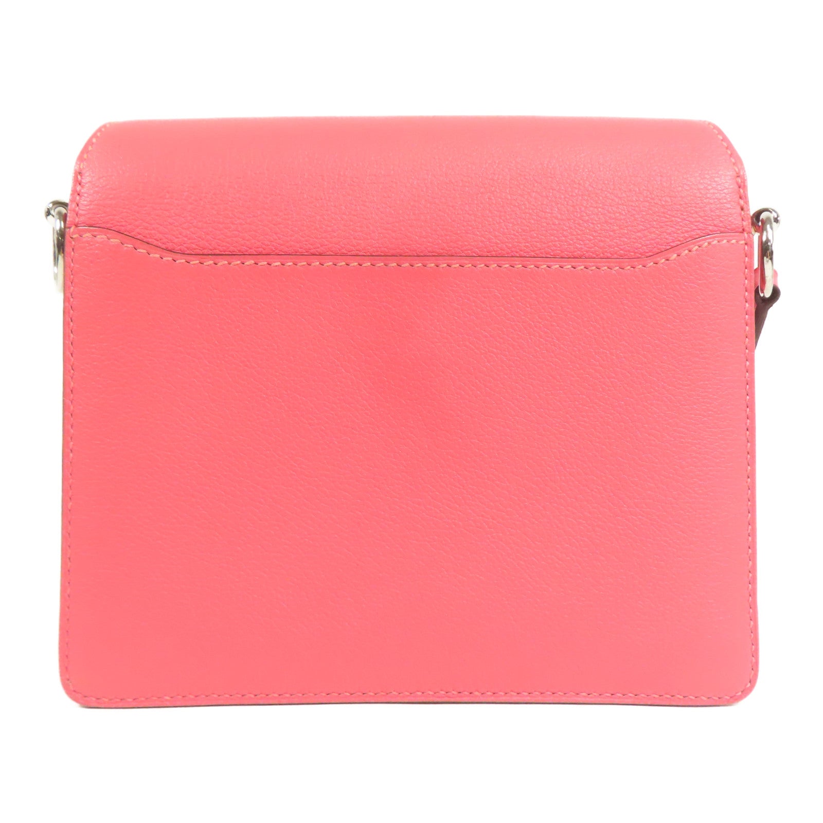 HERMES PHW Mini Roulis Shoulder Bag Evercolor Leather Rose Azalee