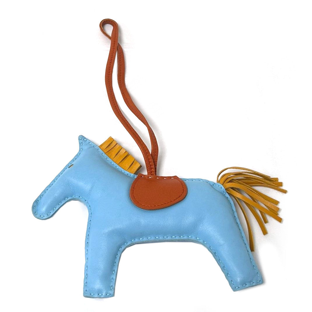 HERMES Rodeo GM Charm Milo Leather Blue