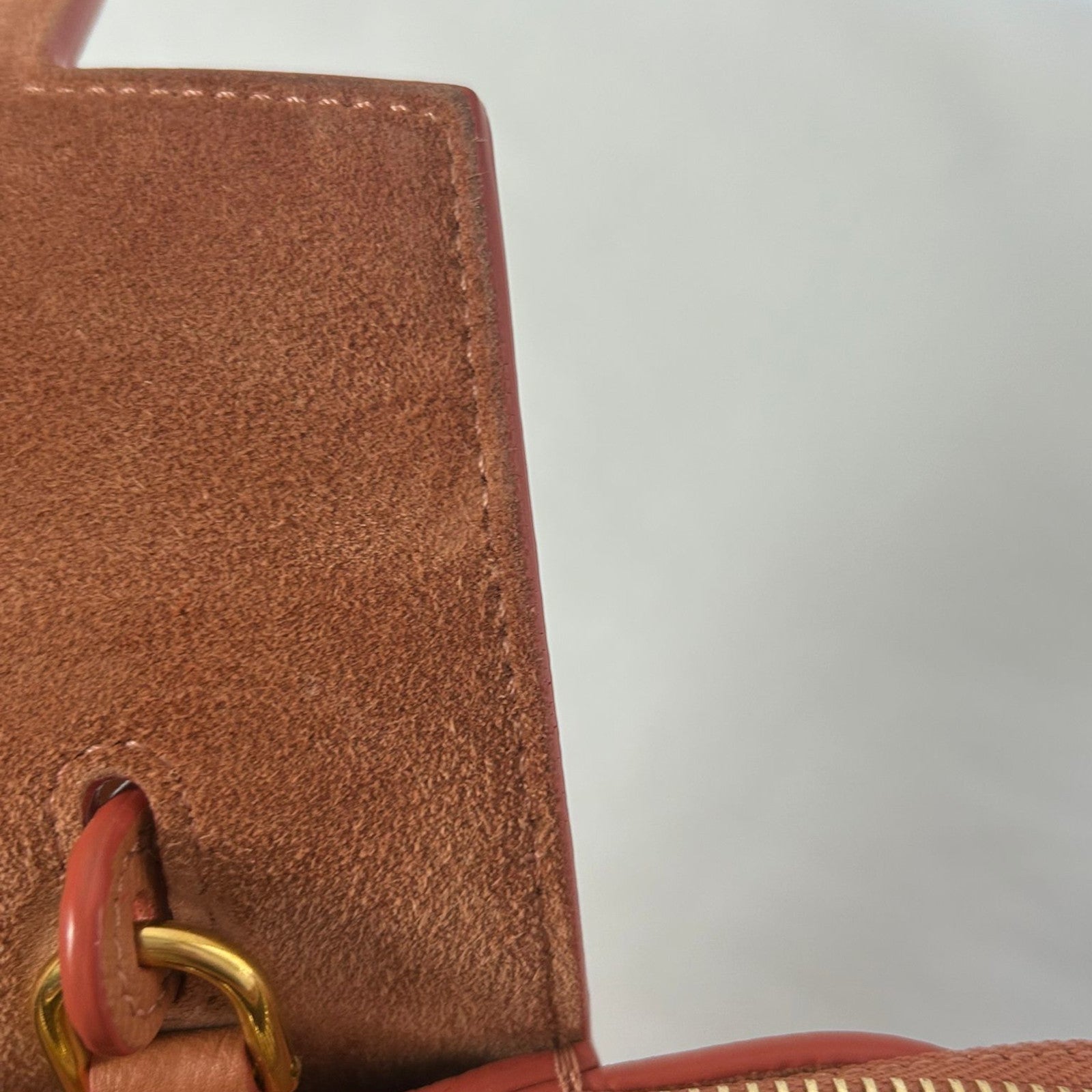 CELINE 牛皮皮革Nano Belt Bag金扣手挽肩背兩用袋粉橙色