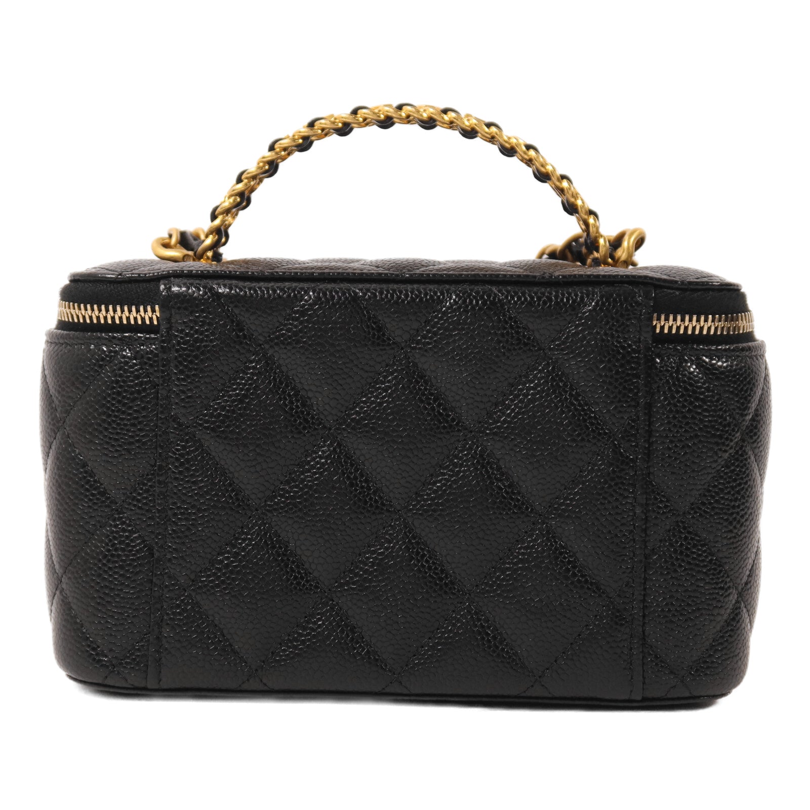CHANEL 牛皮皮革Vanity Case Top Handle鏈帶手挽肩背兩用袋