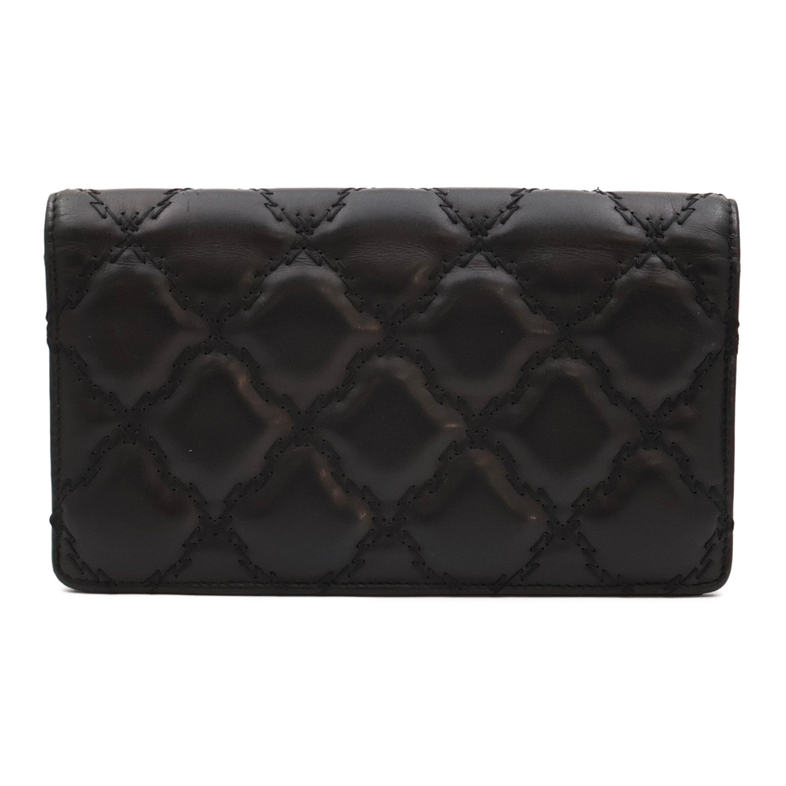 CHANEL 羊皮皮革Long Wallet銀扣長錢包