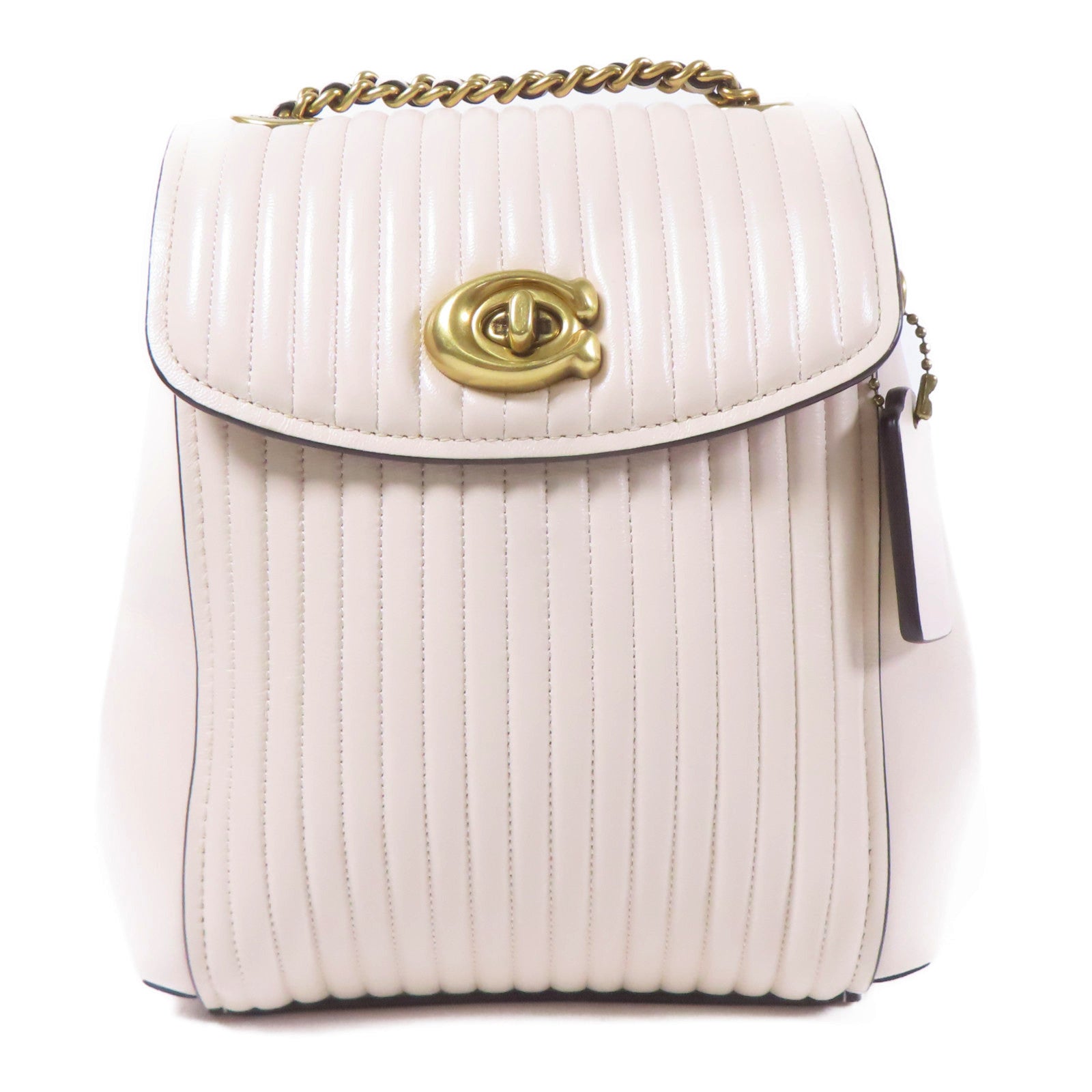 COACH 牛皮皮革Rucksack金扣鏈帶背包