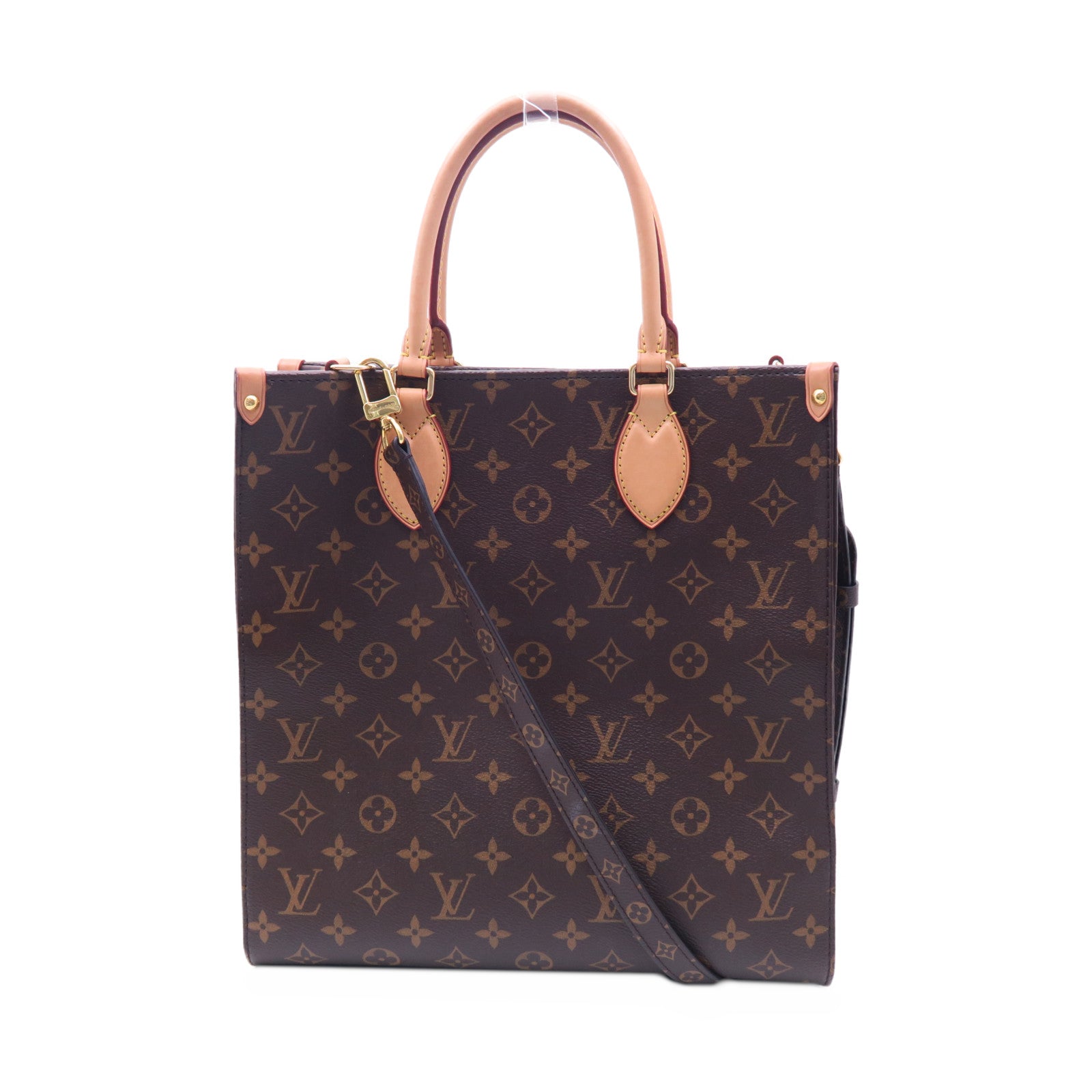 LOUIS VUITTON 【激減優惠】Monogram Sac Plat PM金扣手挽肩背兩用袋啡