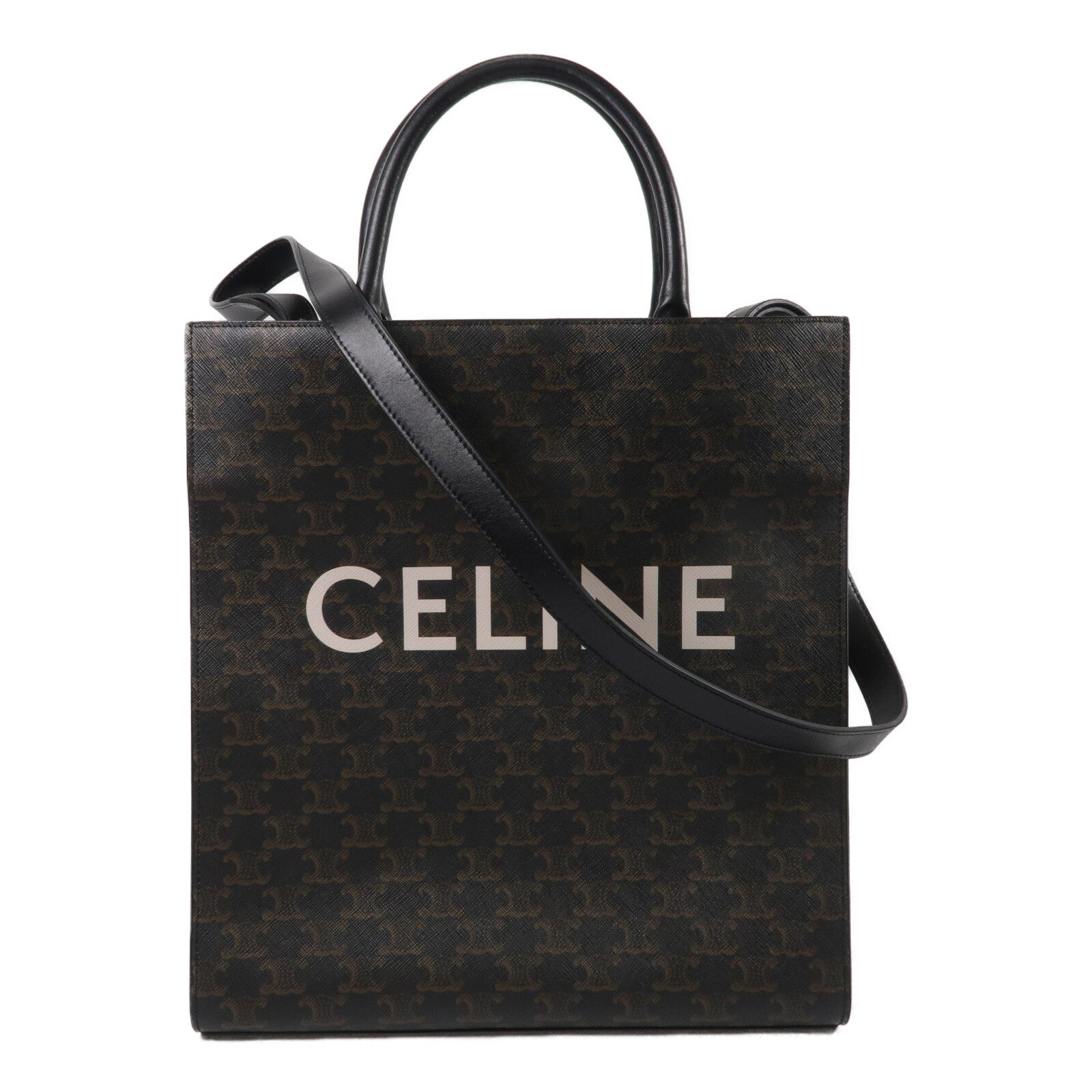 CELINE 塗層帆布Vertical Cabas Triomphe手挽肩背兩用袋