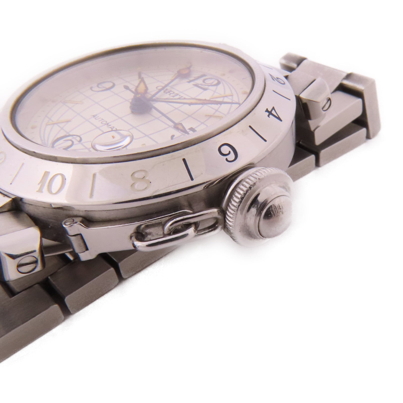 CARTIER Pasha C Meridian不鏽鋼手錶自動機芯銀色