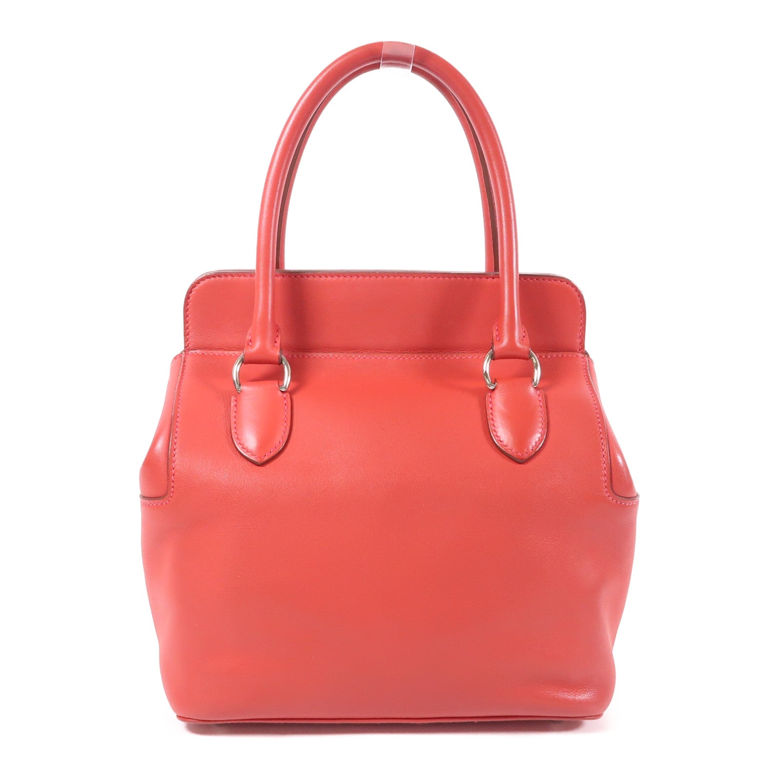 HERMES 【激減優惠】Swift皮革Tool Box 20銀扣手挽肩背兩用袋Vermillon