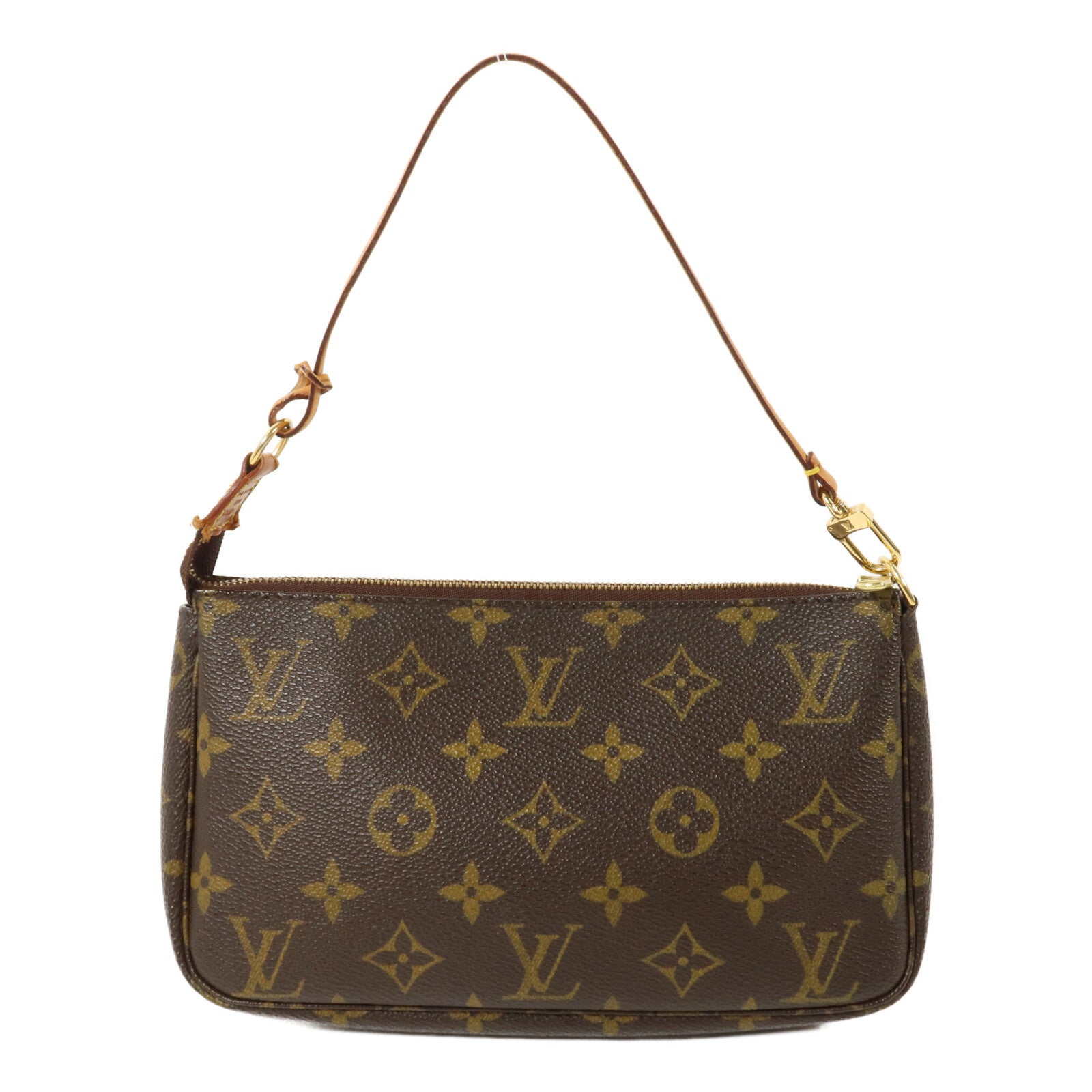 LOUIS VUITTON Monogram Pochette Accessoires手挽袋棕色