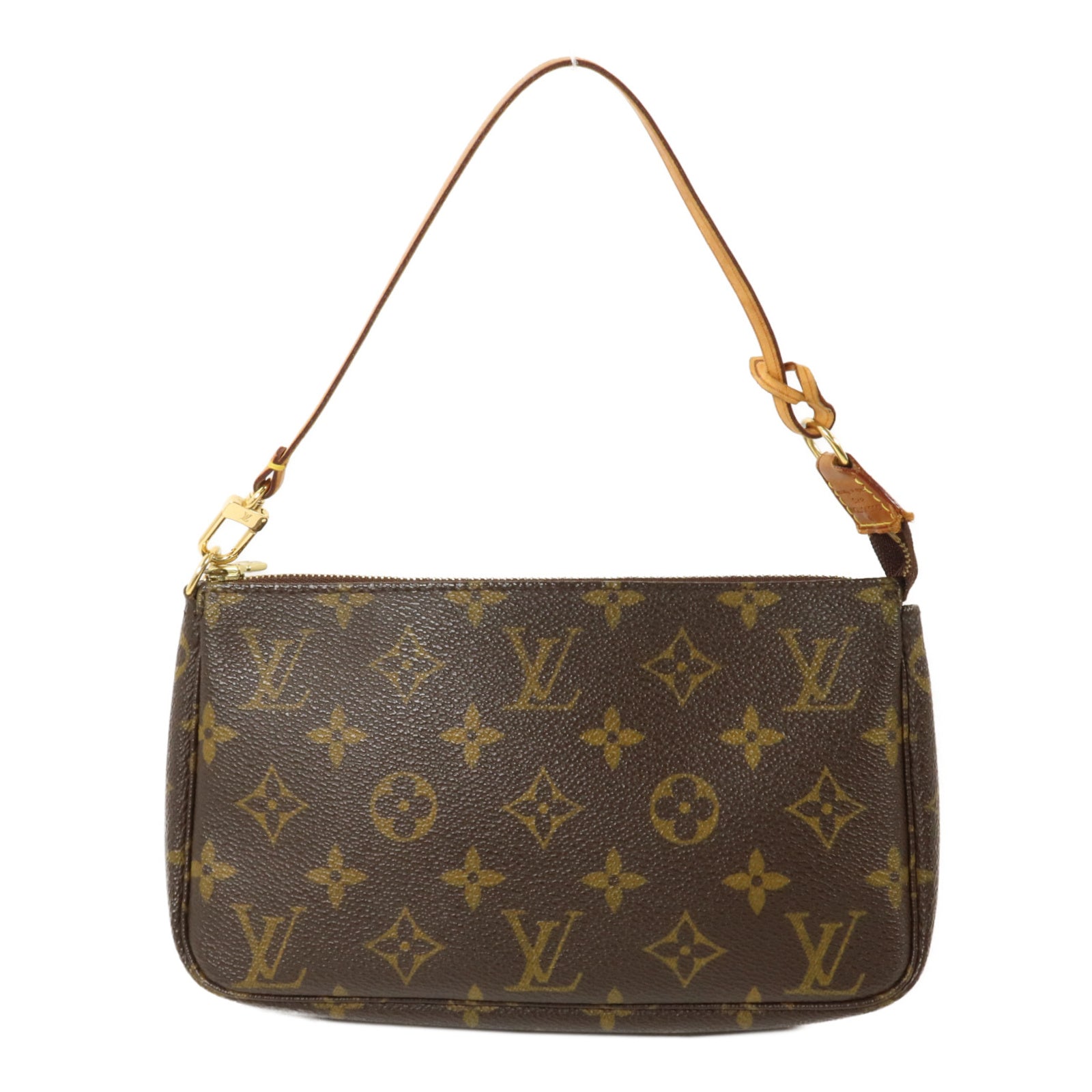 LOUIS VUITTON Monogram Pochette Accessoires手挽袋棕色