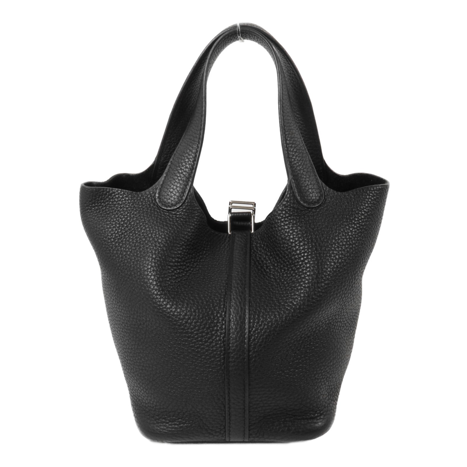 HERMES Clemence皮革Picotin PM手挽袋Noir