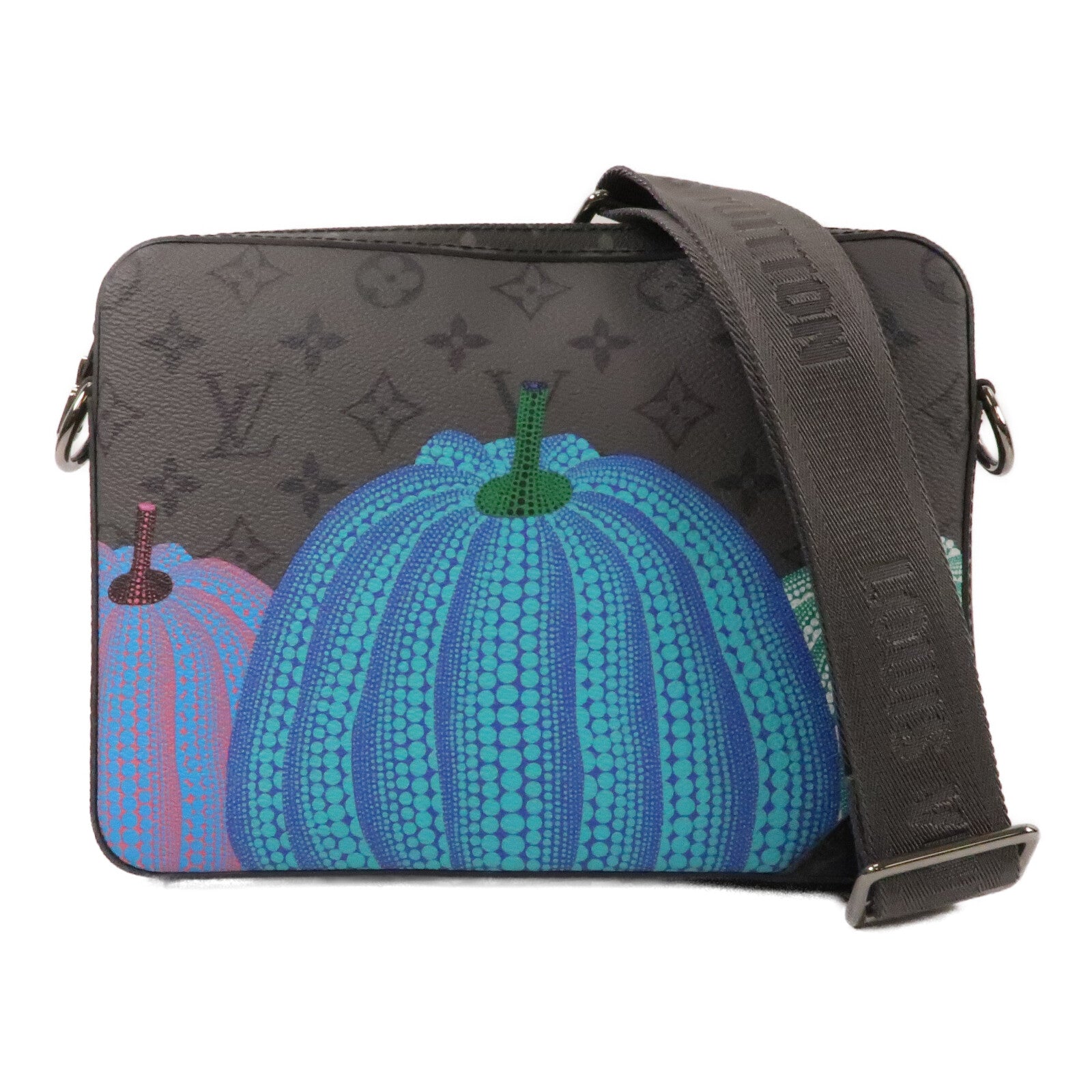 LOUIS VUITTON Monogram Eclipse YK x Trio Messenger銀扣肩背袋