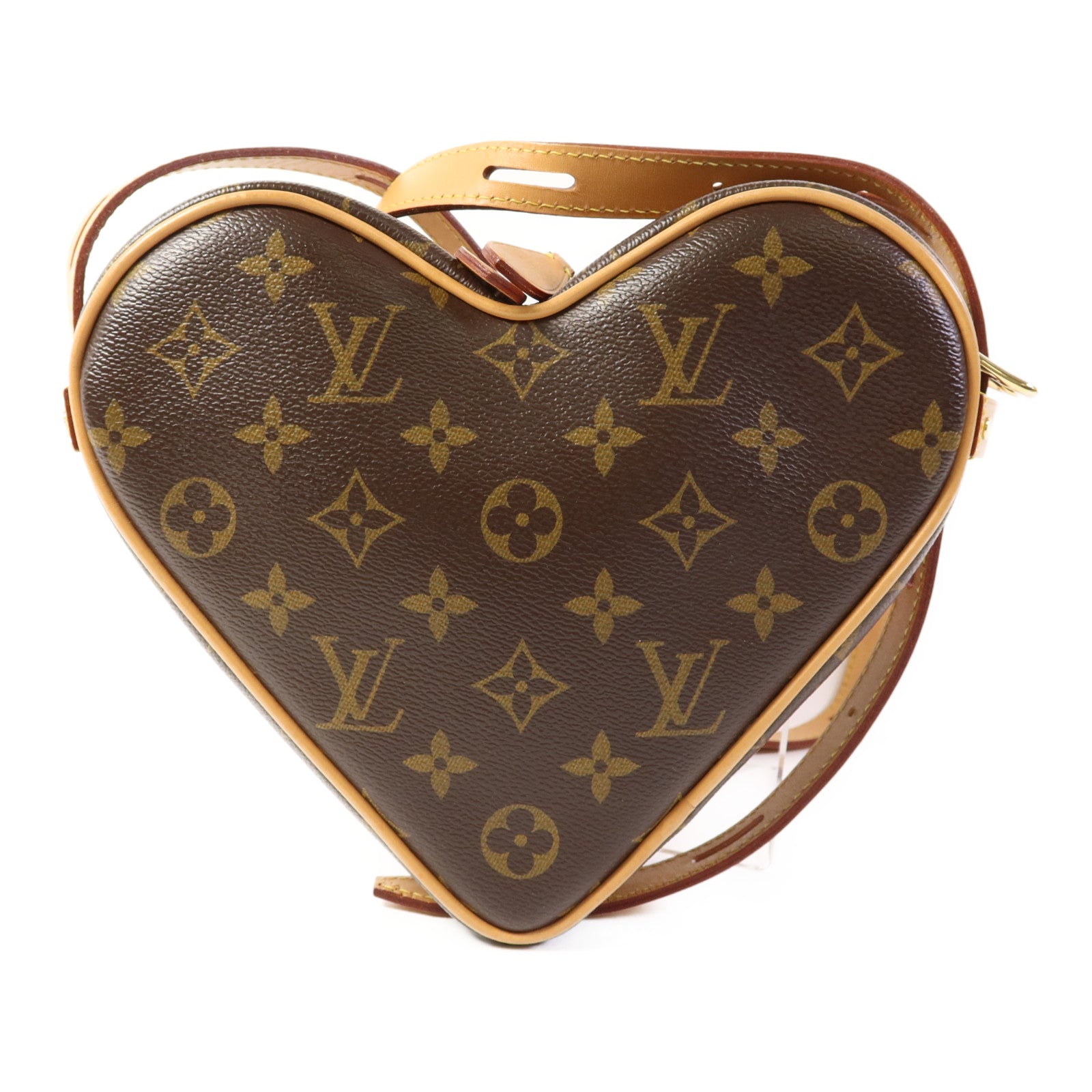 LOUIS VUITTON Monogram Game On Coeur金扣肩背袋棕色