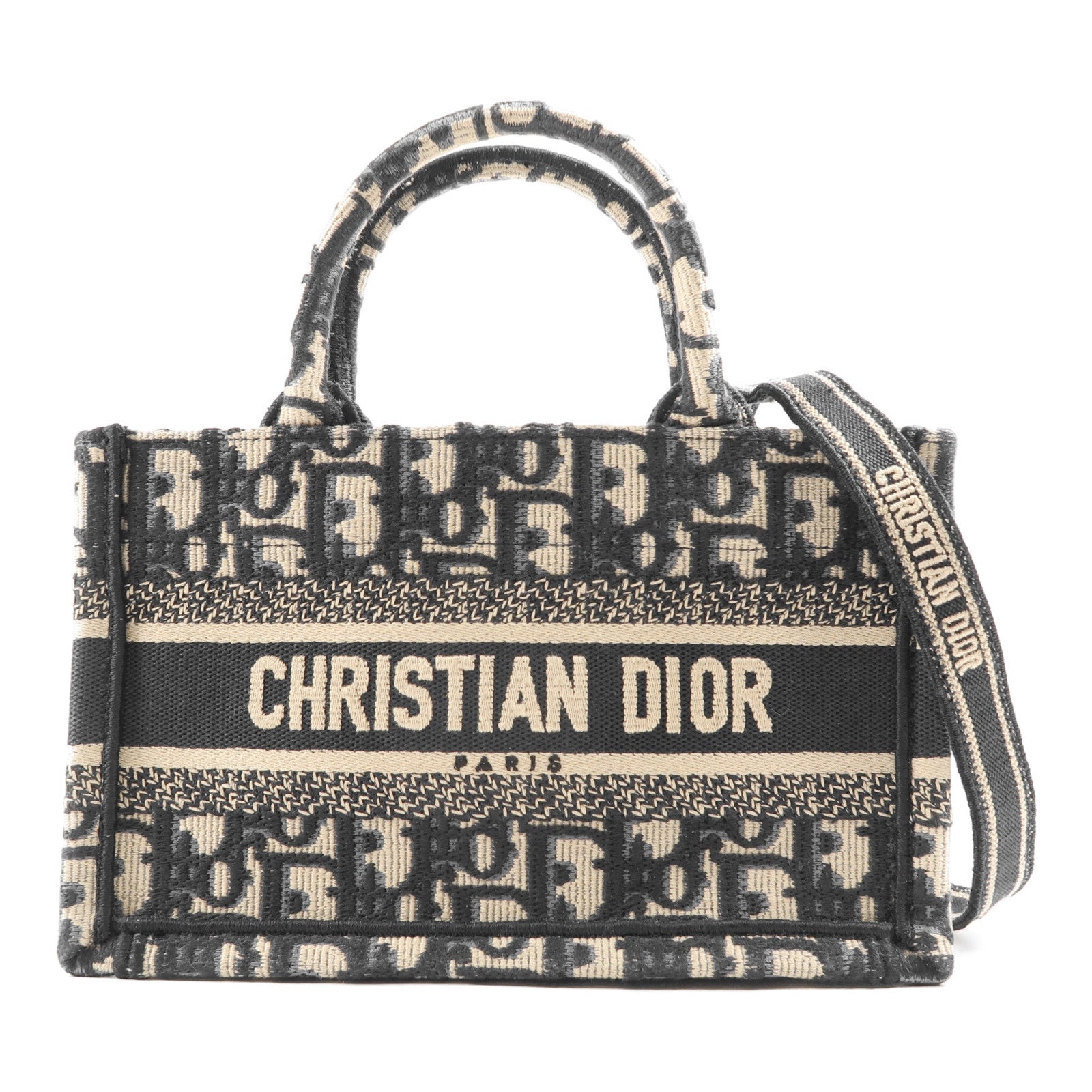 Dior 帆布Book Tote Mini金扣手挽肩背兩用袋