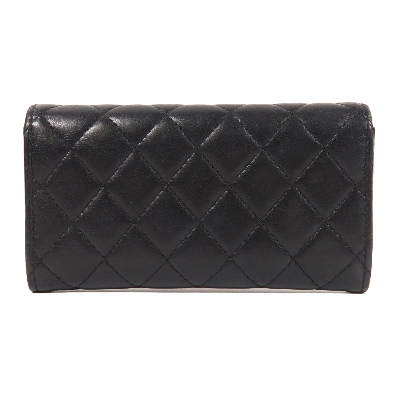 CHANEL 羊皮皮革Long Wallet金扣長錢包