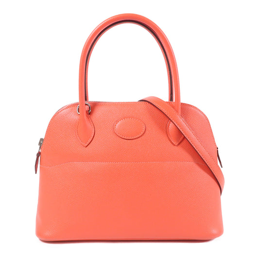 HERMES【激減優惠】 Epsom皮革Bolide 27銀扣手挽肩背兩用袋Rose Jaipur