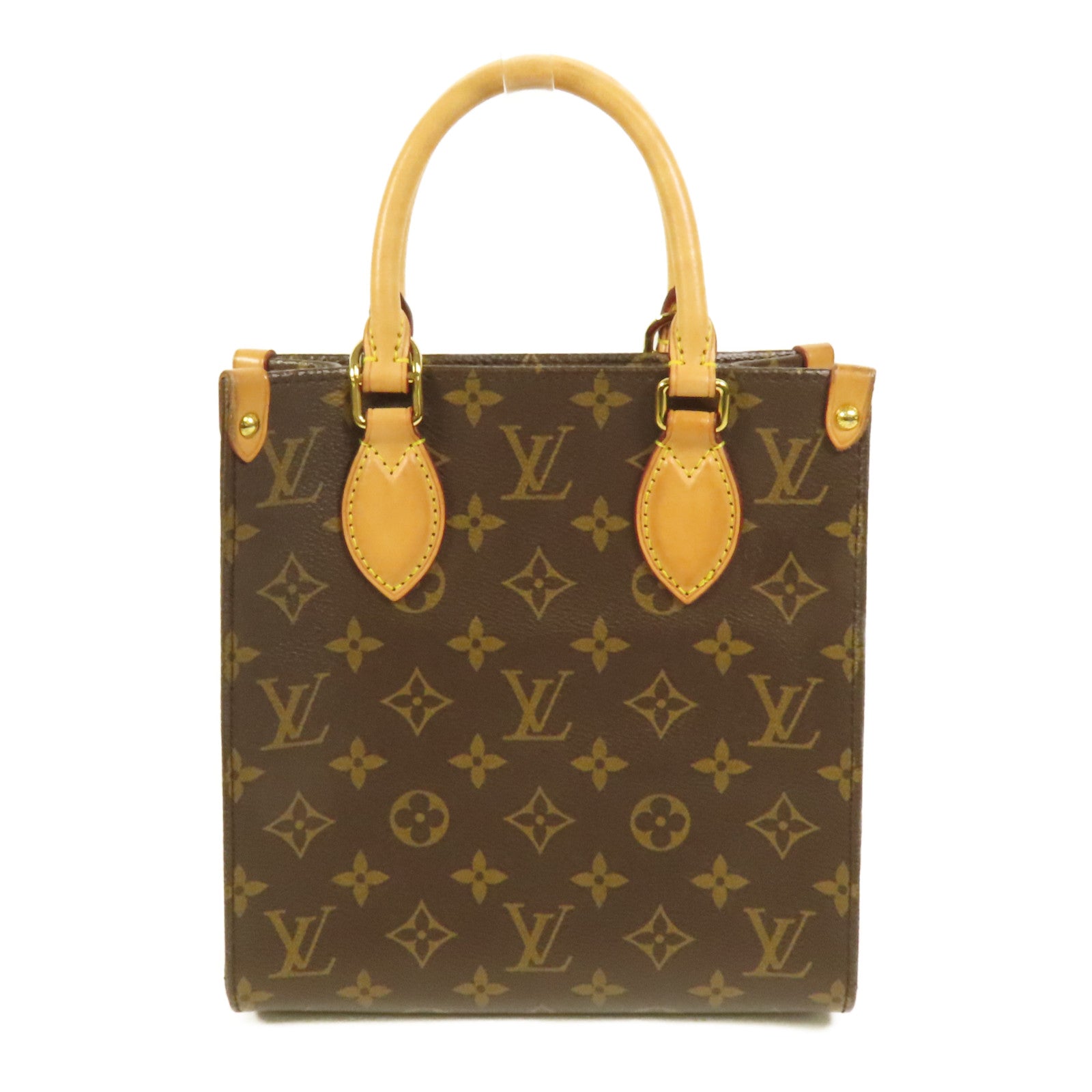 LOUIS VUITTON Monogram Sac Plat BB金扣手挽肩背兩用袋