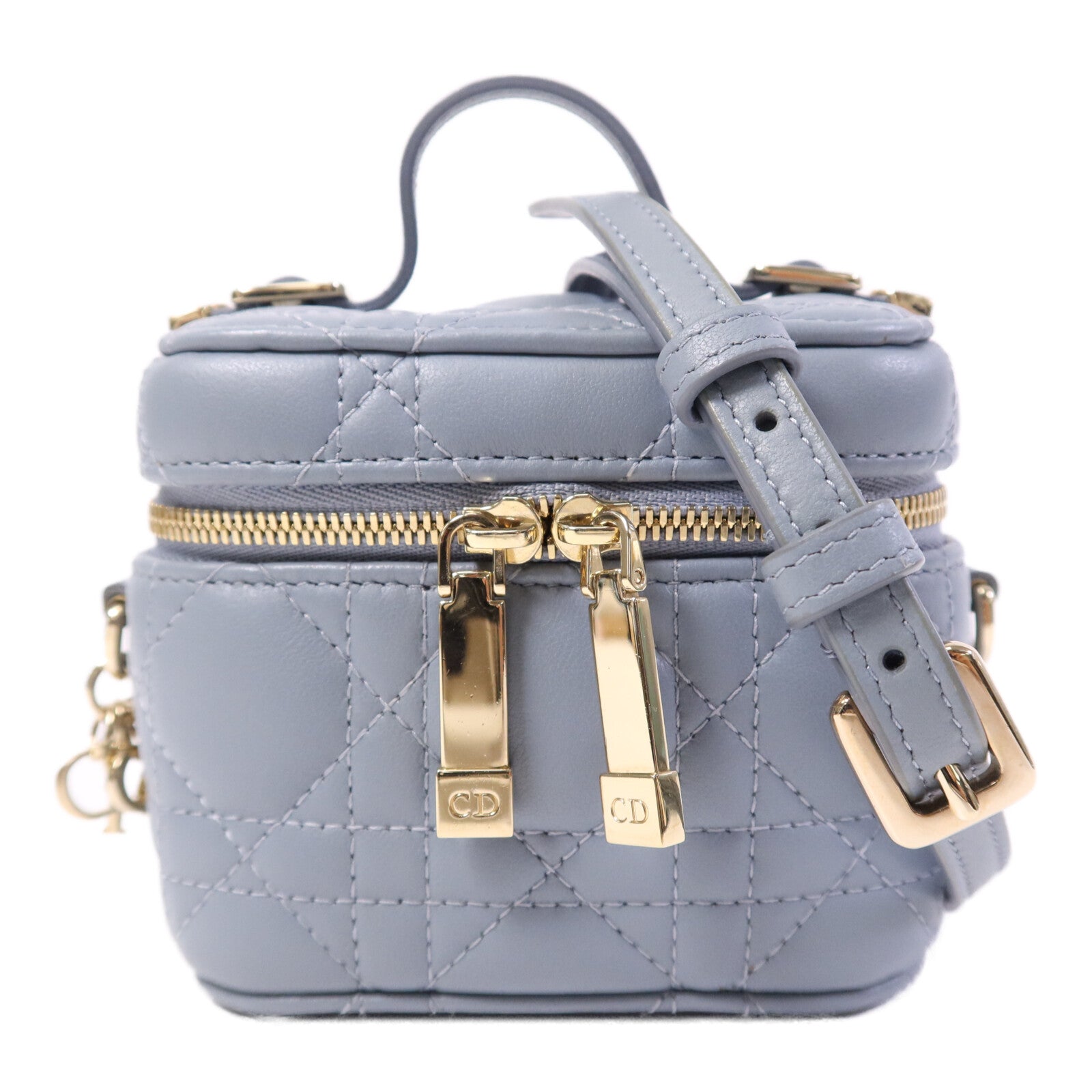 Dior 羊皮皮革Cannage Vanity金扣手挽肩背兩用袋