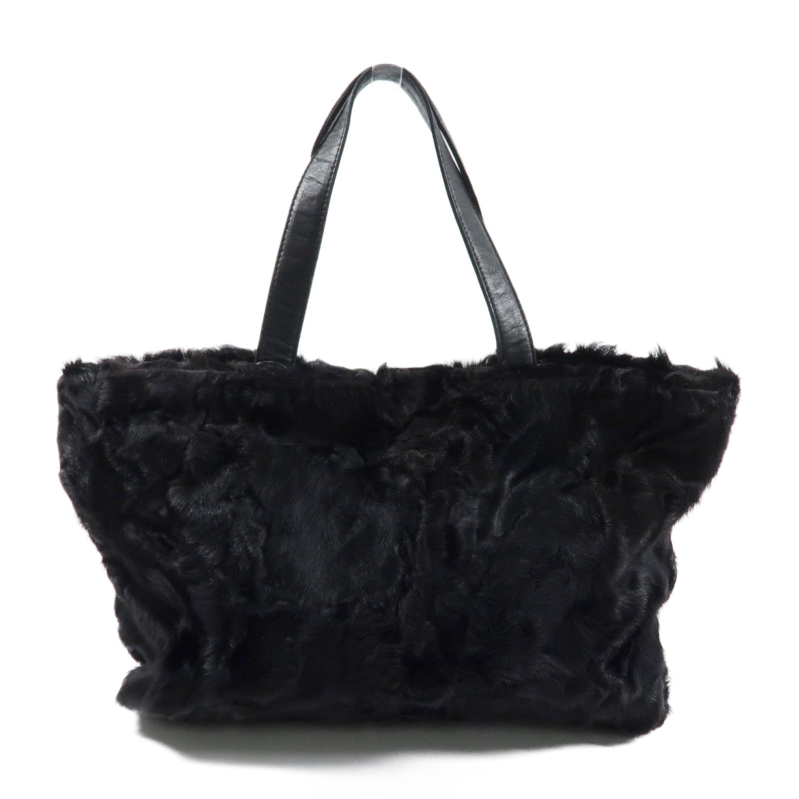 LOEWE 水貂皮草Tote Bag金扣手挽袋