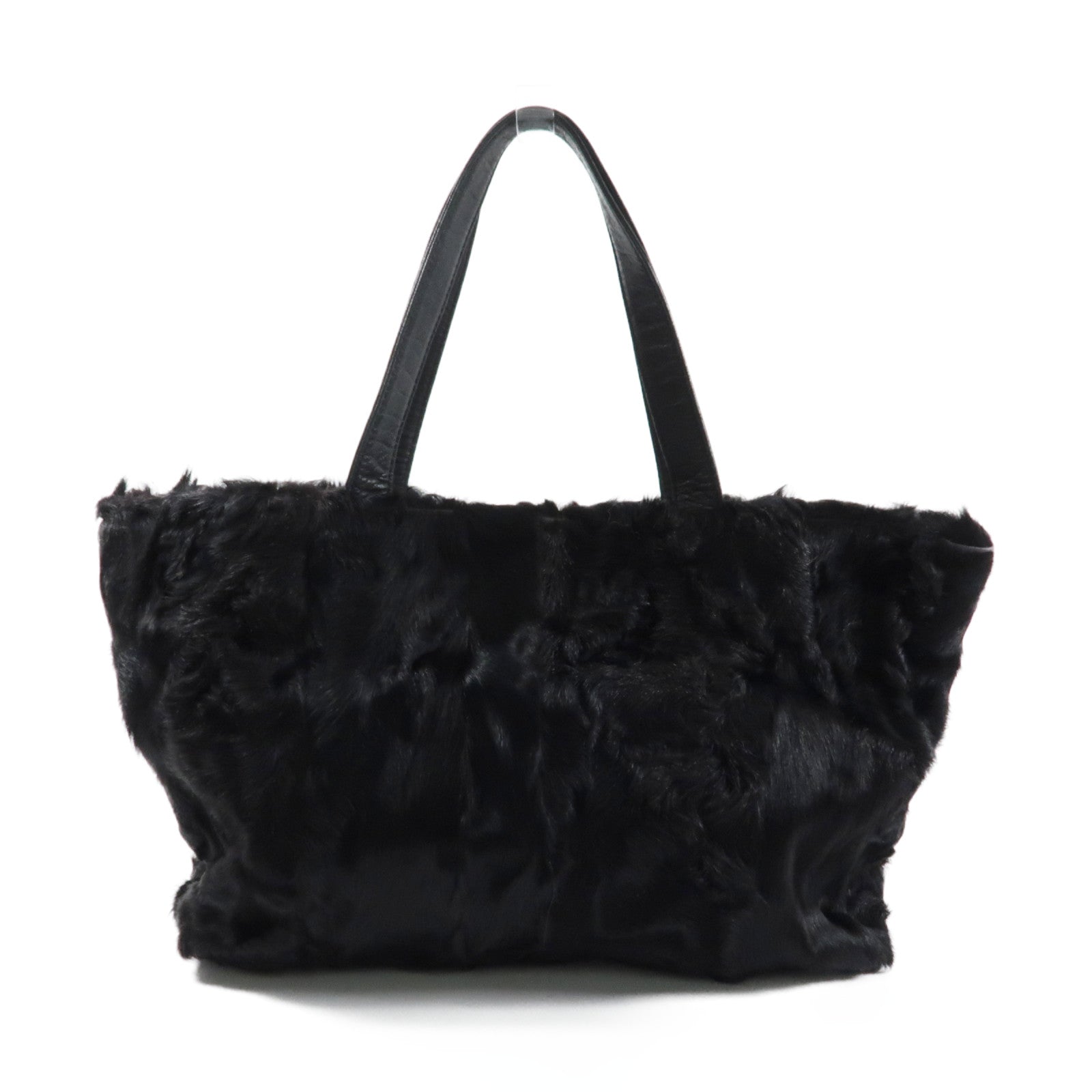 LOEWE 水貂皮草Tote Bag金扣手挽袋