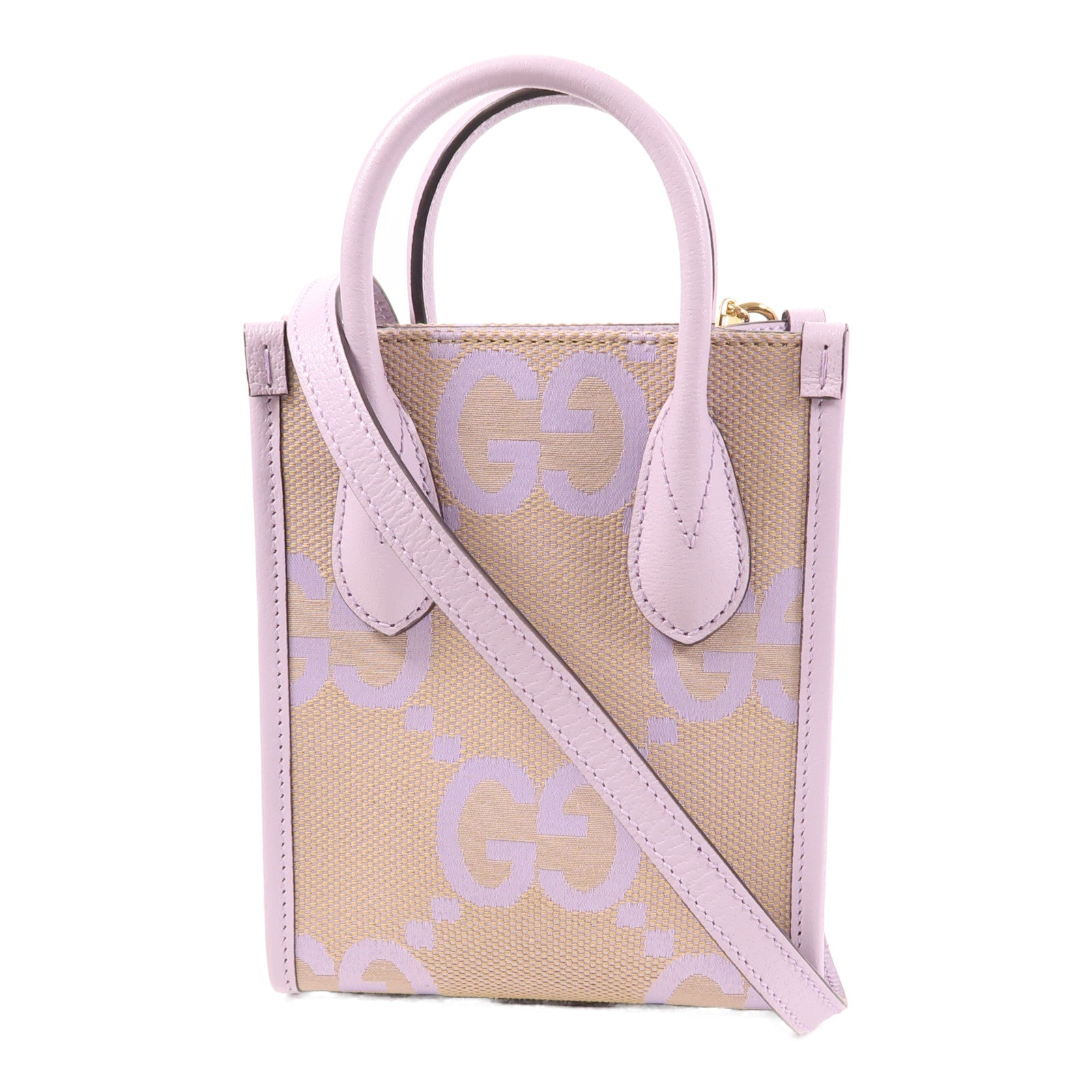 GUCCI 帆布/牛皮皮革Shoulder Bag金扣手挽肩背兩用袋