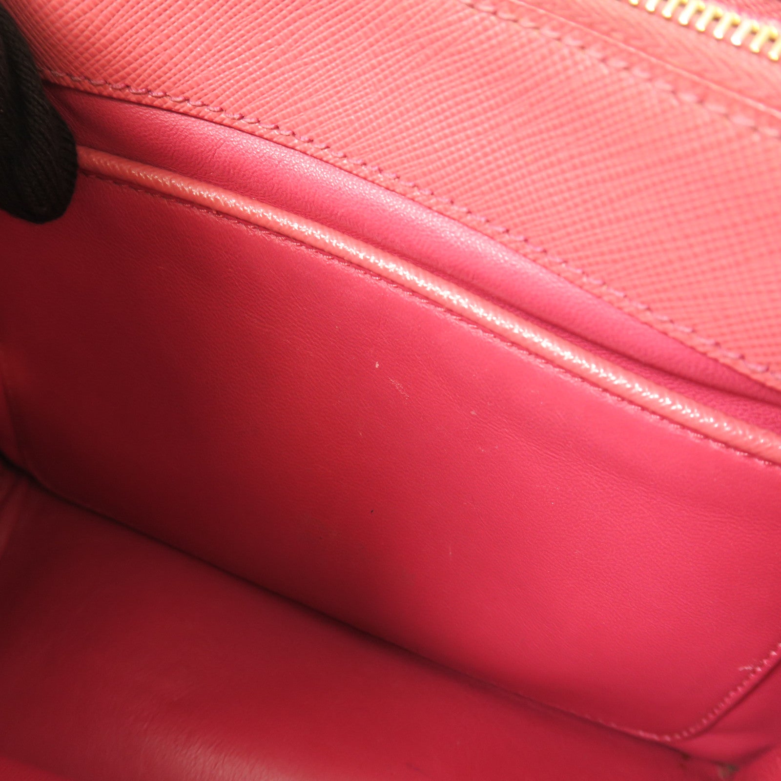 PRADA GHW 2 Way Shoulder Handbag Calfskin Leather Pink