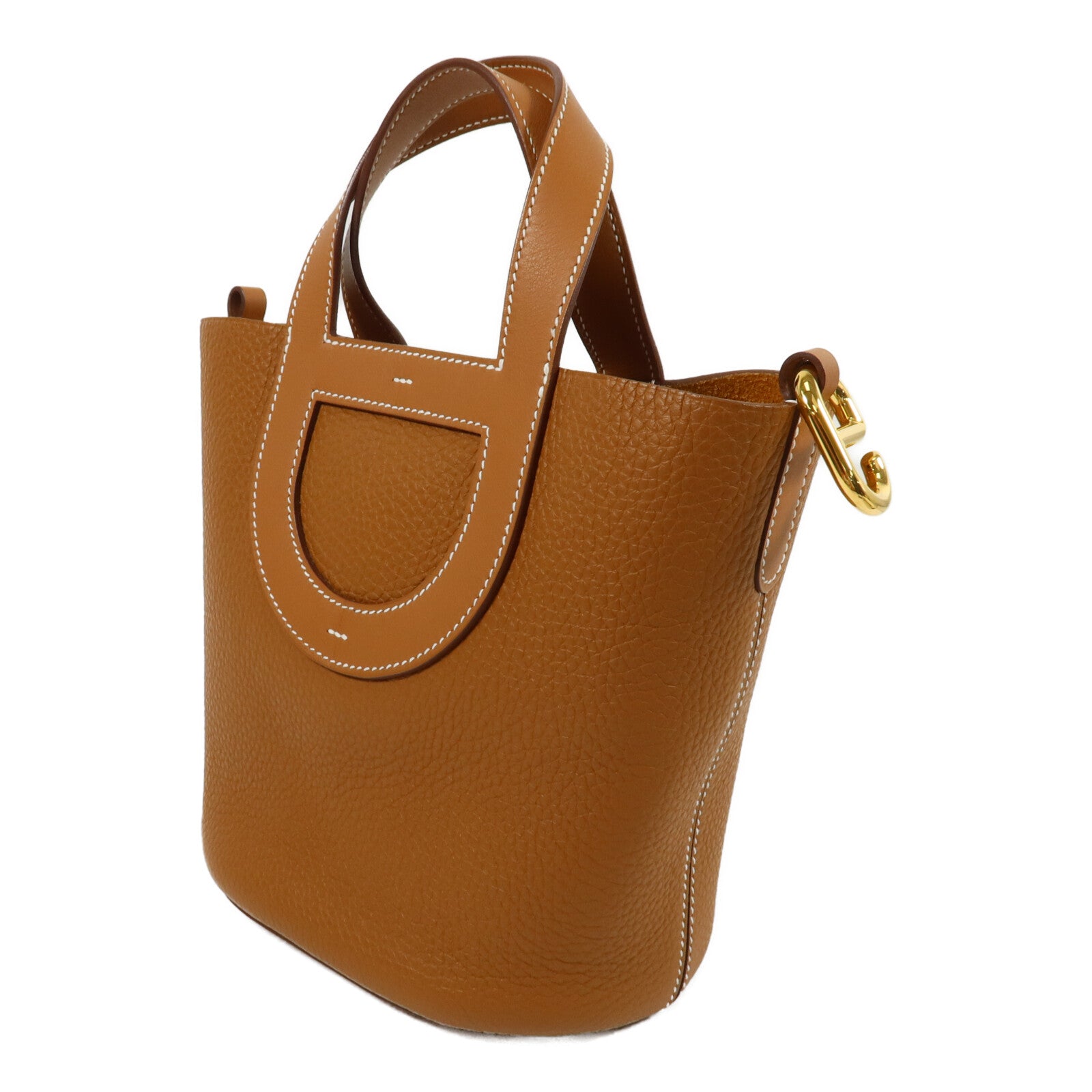 HERMES Clemence皮革In The Loop 18手挽袋Gold