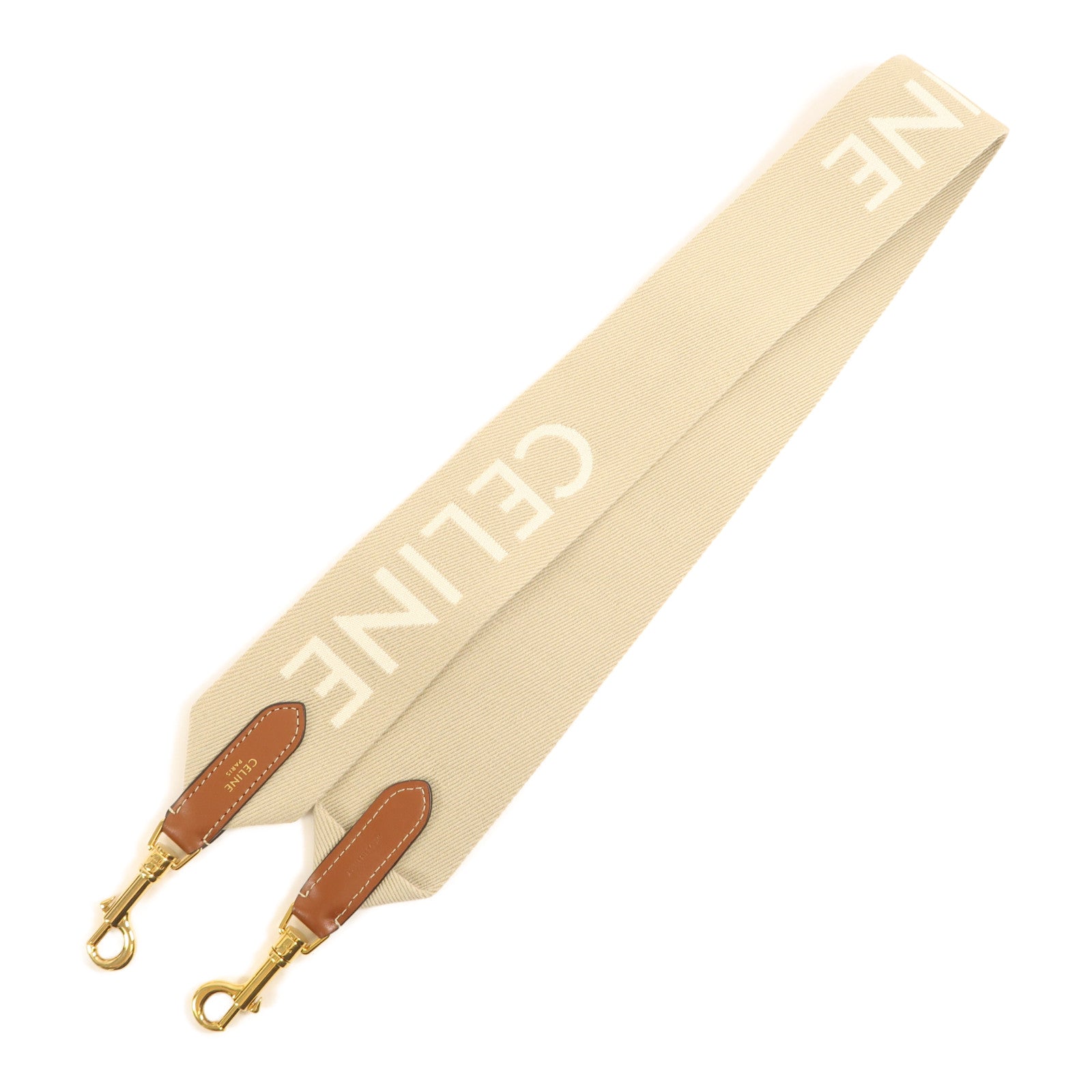 CELINE 帆布Strap金扣肩背帶