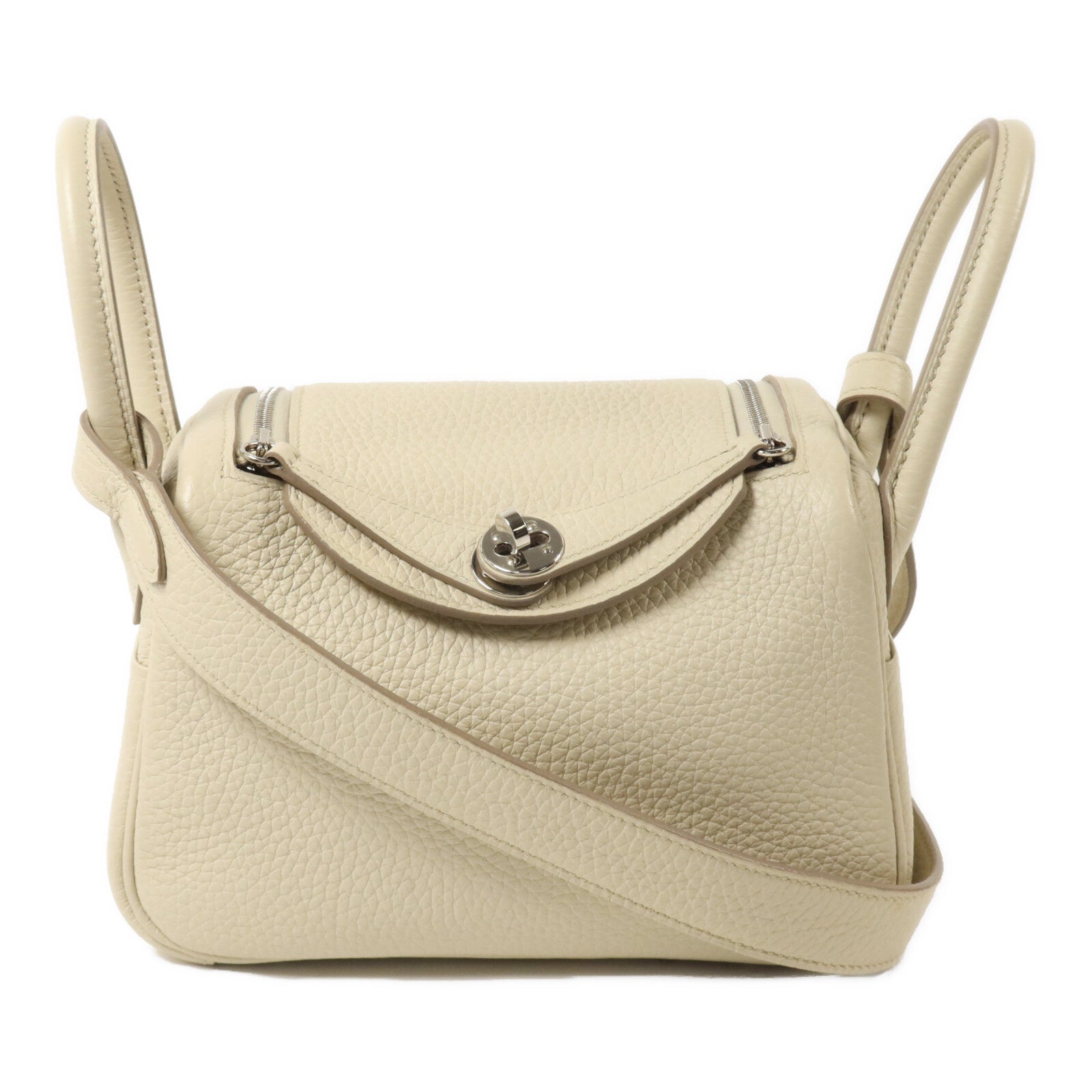 HERMES Clemence皮革Mini Lindy手挽肩背兩用袋Beton