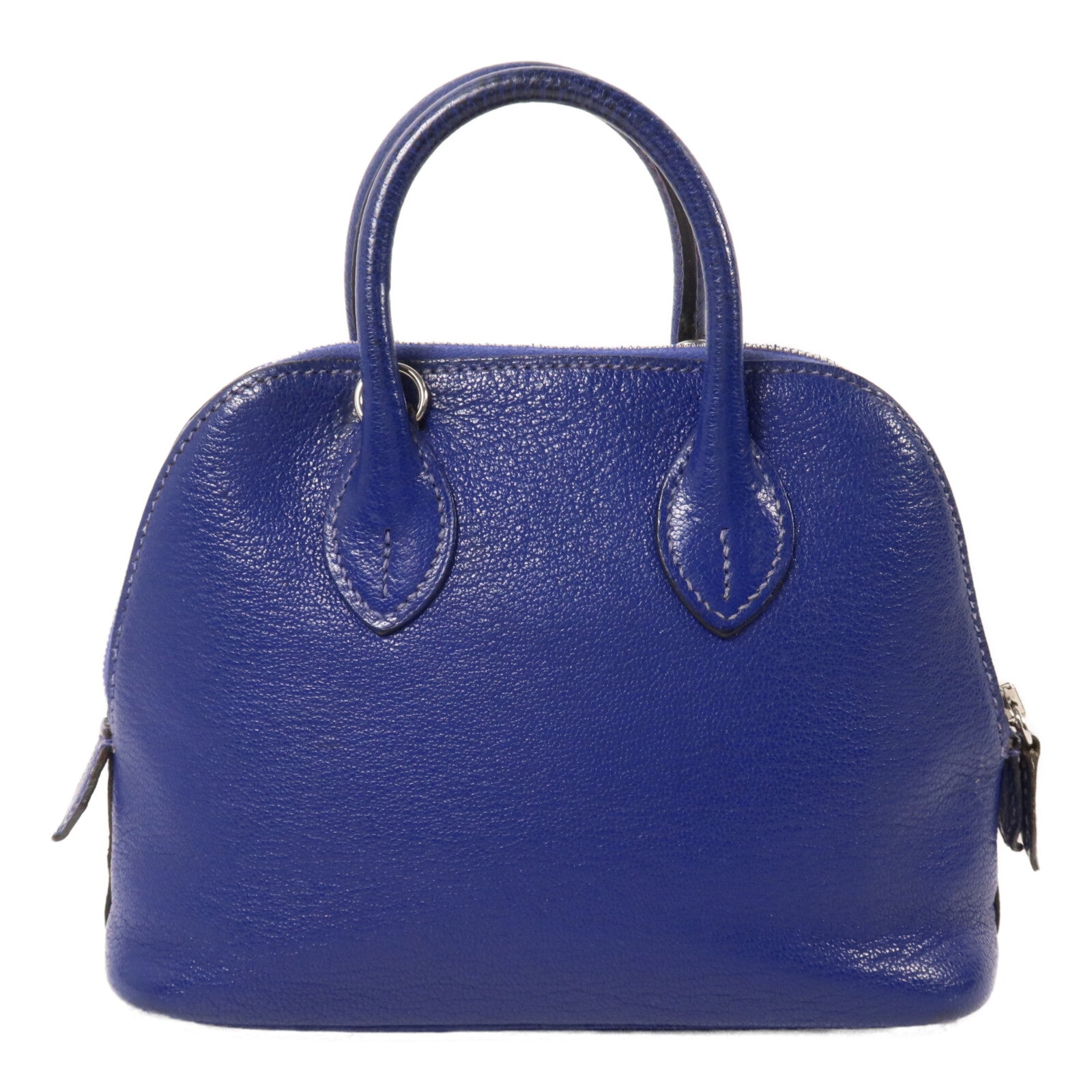 HERMES Chevre皮革Mini Bolide手挽肩背兩用袋Bleu Saphir