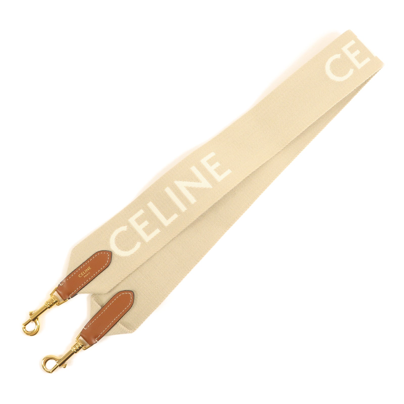 CELINE 帆布Strap金扣肩背帶