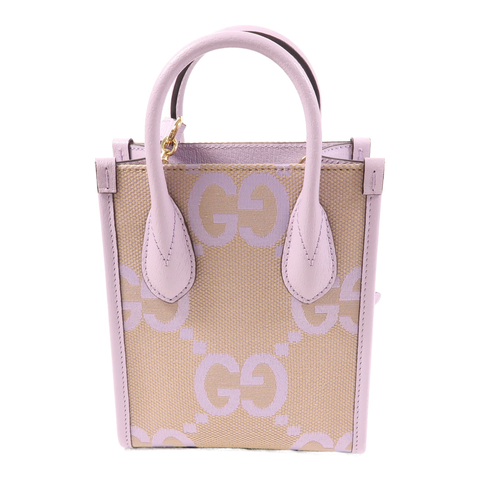 GUCCI 帆布/牛皮皮革Shoulder Bag金扣手挽肩背兩用袋