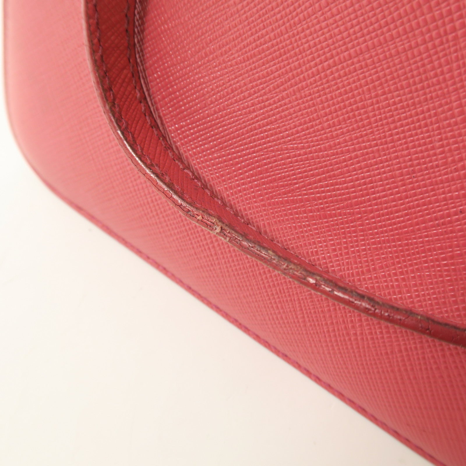 PRADA GHW 2 Way Shoulder Handbag Calfskin Leather Pink