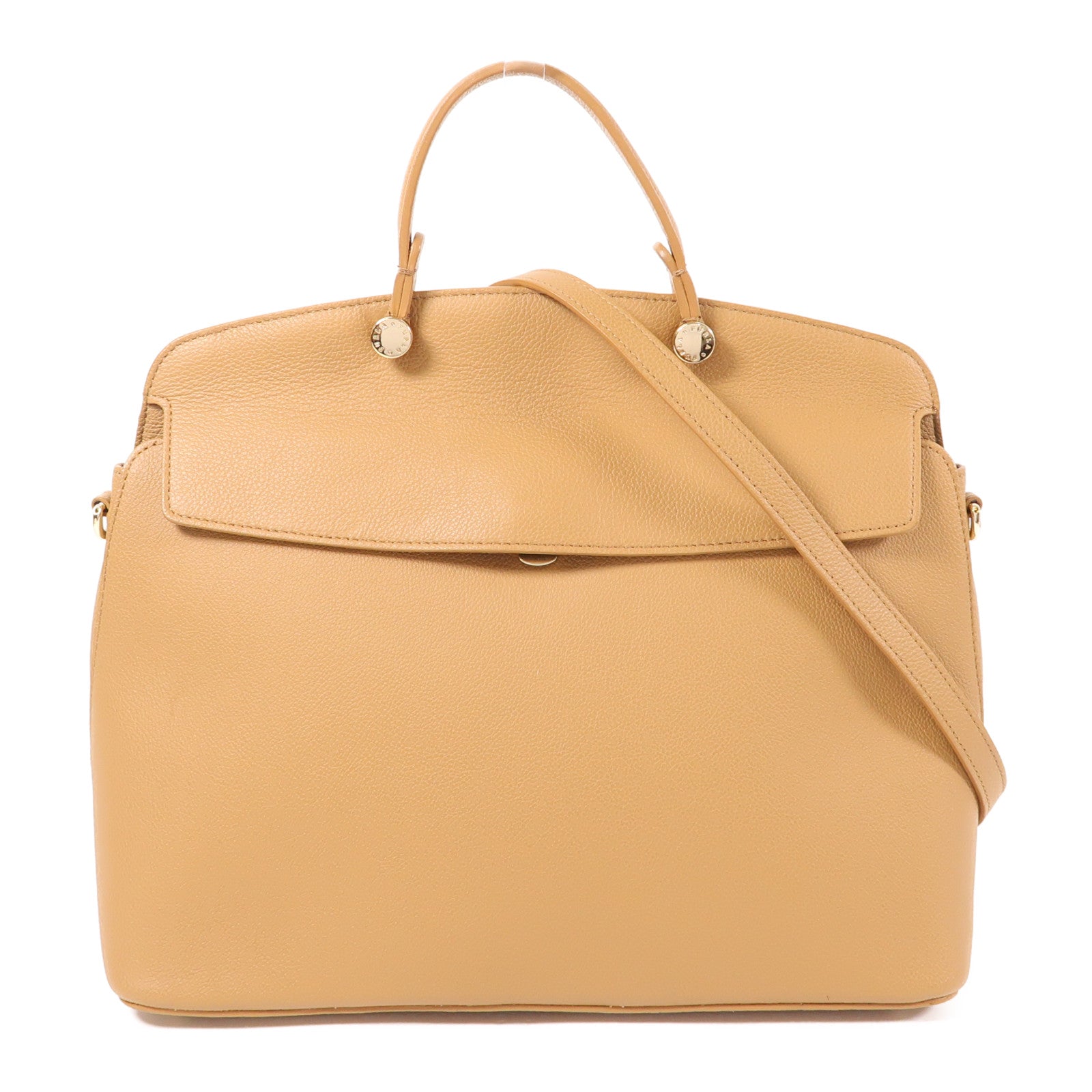 Furla 牛皮皮革2 Way Shoulder金扣手挽肩背兩用袋