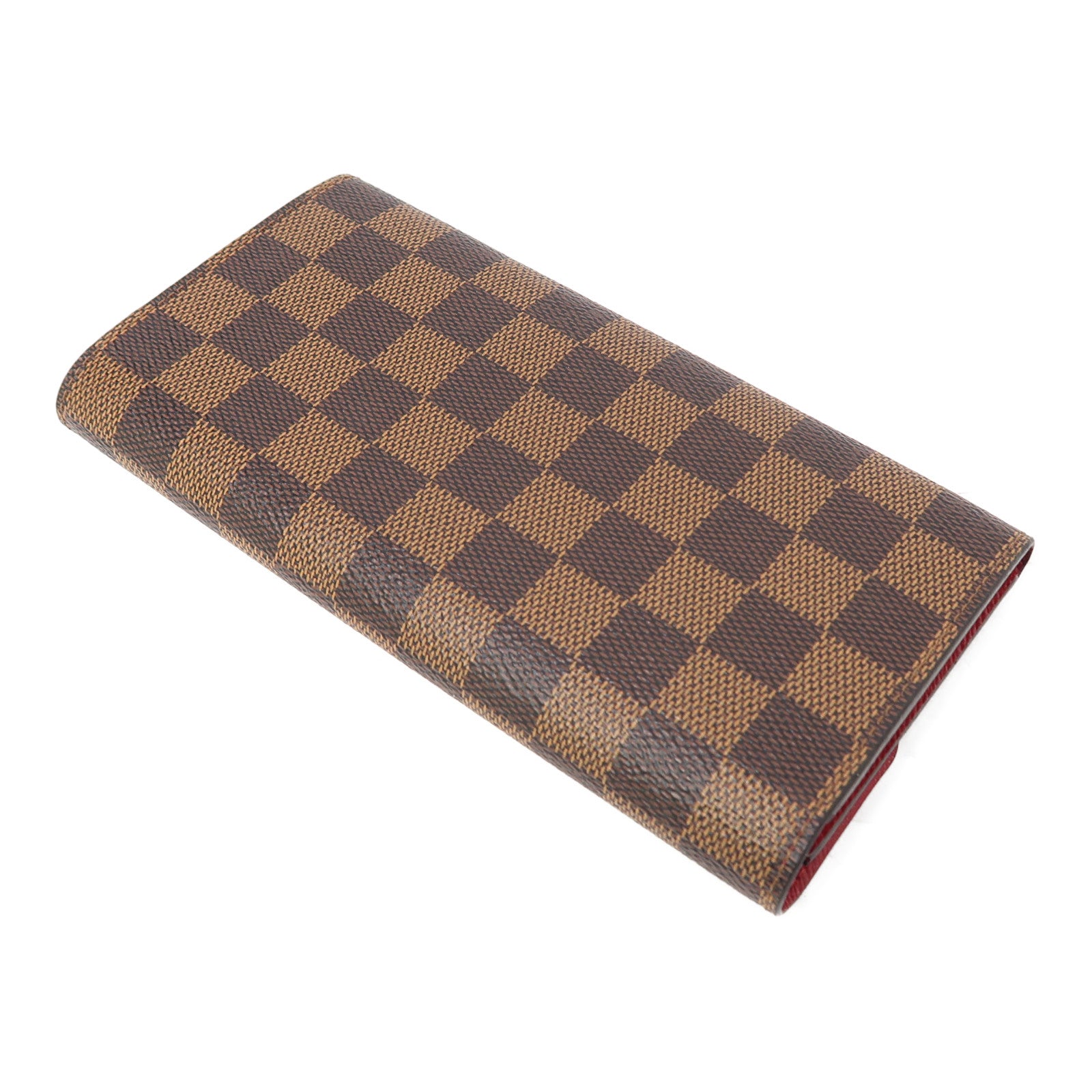LOUIS VUITTON Damier Ebene Emilie Wallet金扣長錢包啡色