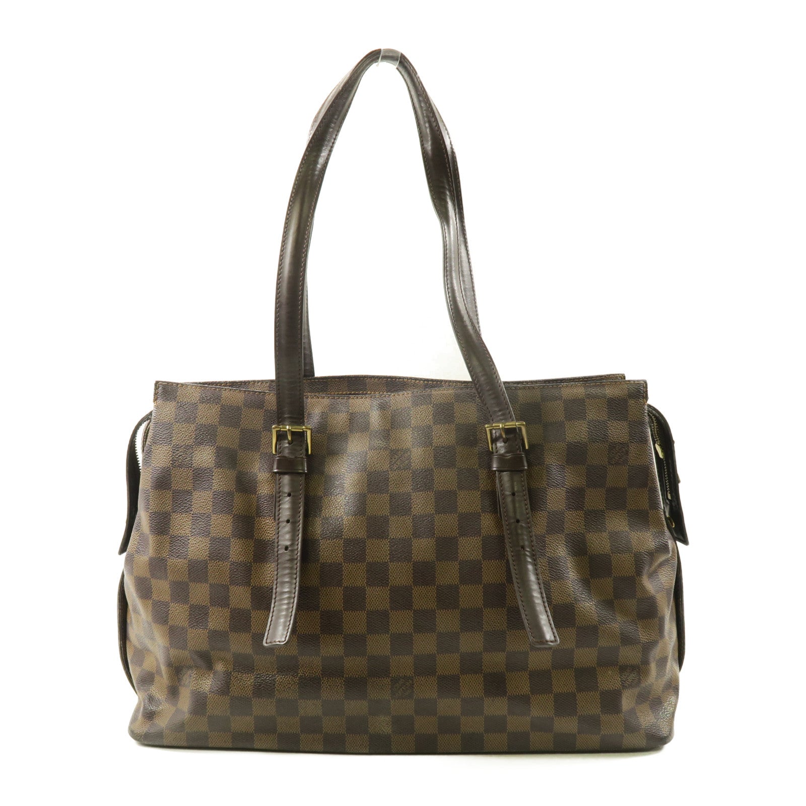 LOUIS VUITTON Damier Chelsea金扣肩背袋啡色