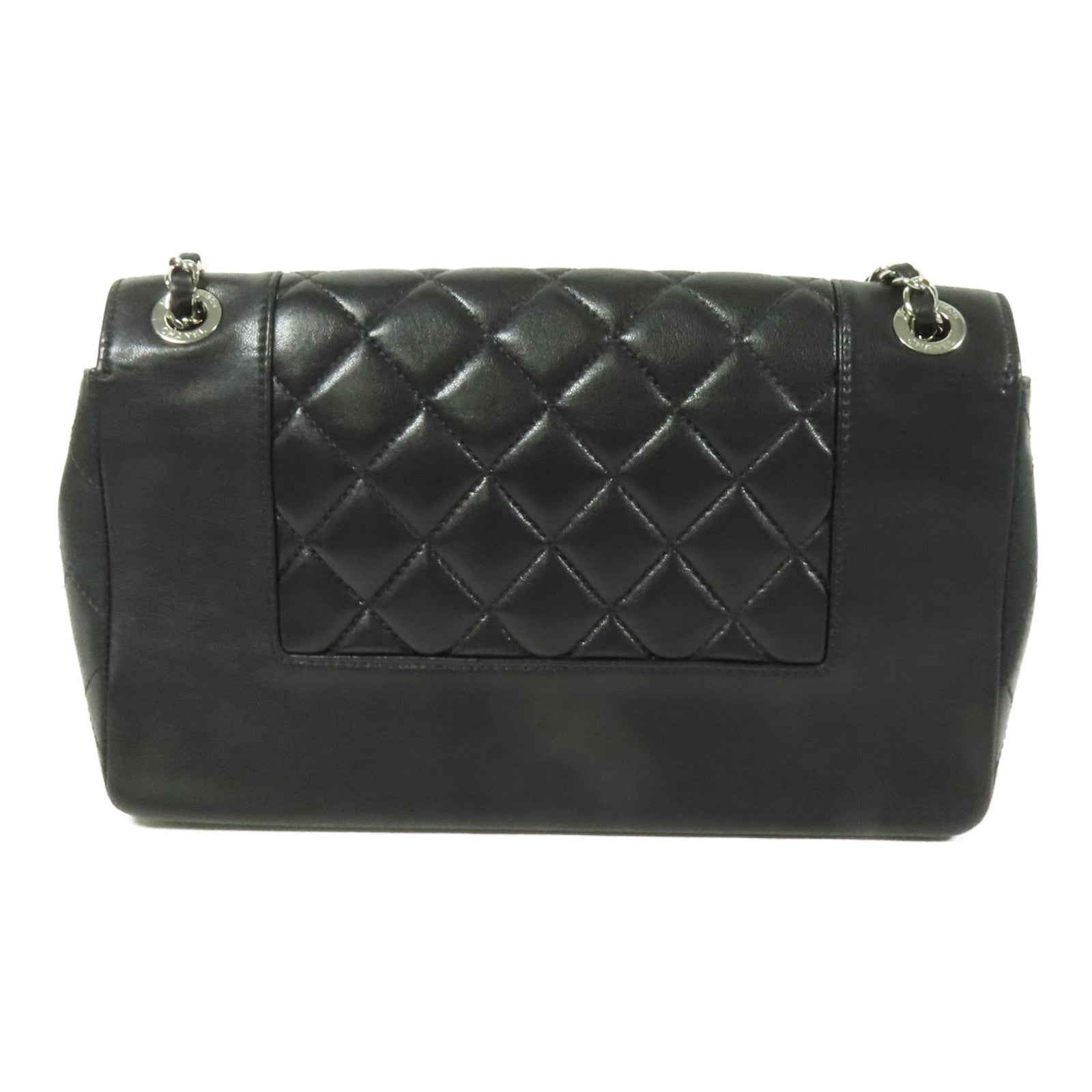 CHANEL 牛皮皮革Chain Shoulder Bag銀扣肩背袋