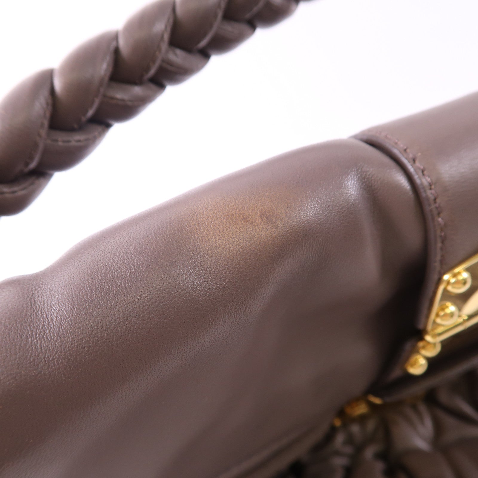 Miu Miu 羊皮皮革Shoulder Bag金扣手挽肩背兩用袋